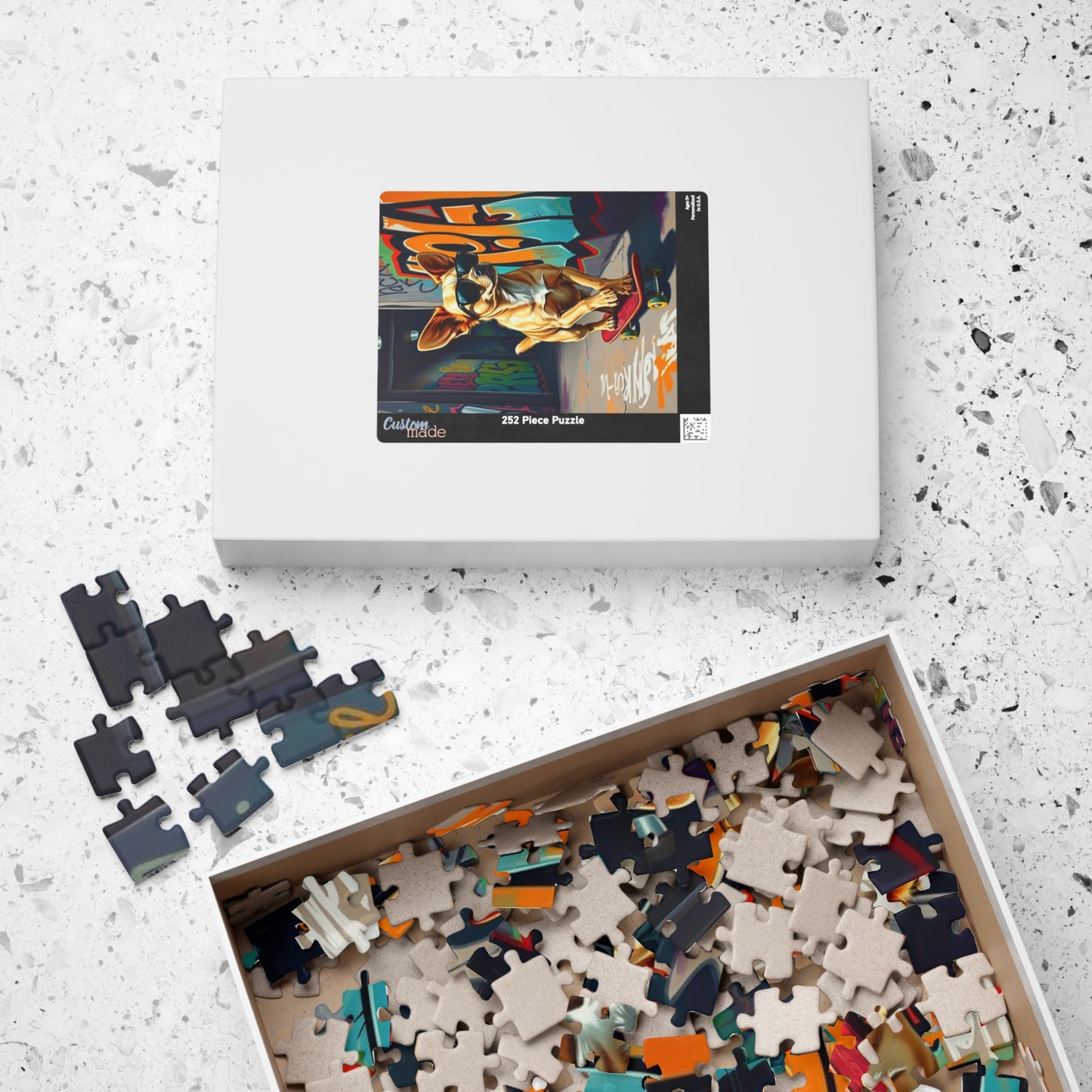Cool Skateboarding Dog Puzzle - Pop Art Jigsaw Game, Gift for Dog Lover, Family Game Night, Indoor Activity Brain Teaser Puzzle The Puzzle Chest