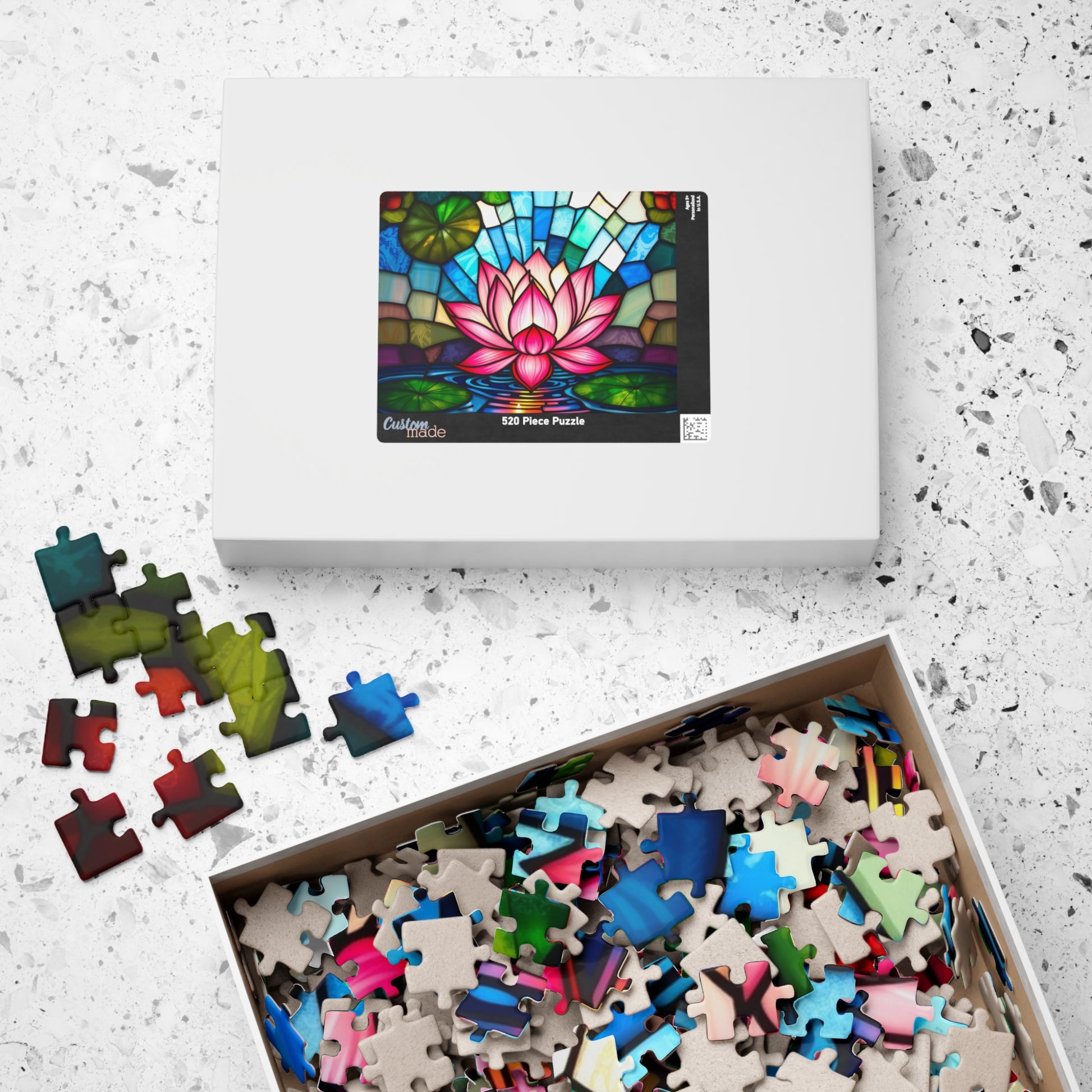 Lotus Jigsaw Puzzle, Sacred Pink Flower in Bloom, Faith-Based Nature Themed Game, Relaxation Activity, Unique Gift for Puzzle Lover Puzzle The Puzzle Chest