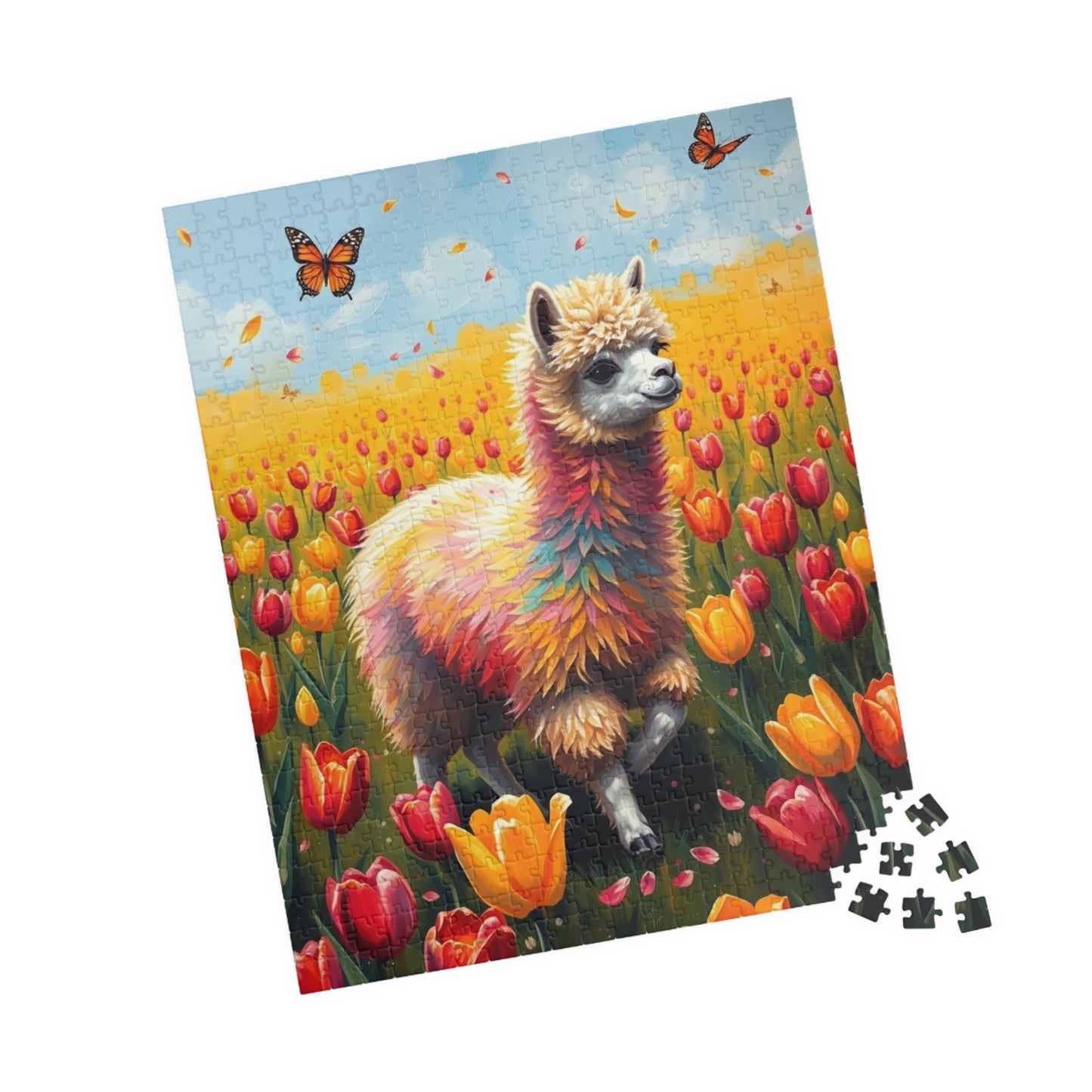 Colorful Llama Jigsaw Puzzle, Flower Nature Theme Adult Game, Fun Family Activity, Ideal Animal Lover Gift, Home Entertainment Mindful Hobby Puzzle The Puzzle Chest