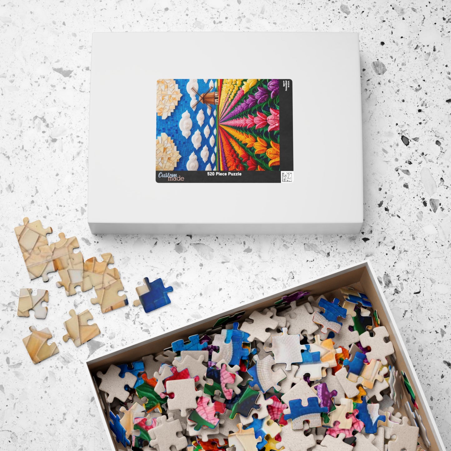 Mosaic Vibrant Flower Fields Puzzle | Tulip Landscape | 110, 252, 520, 1014-Piece Fun for Families, Gift for Puzzles Lovers, Home Decor, Puzzle The Puzzle Chest