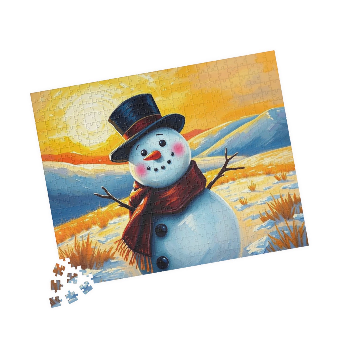 Lonely Snowman Puzzle, 110-1014 Piece Nostalgic Winter Jigsaw Game for Adults, Family Fun, Holiday Entertainment, Gift for Puzzle Lovers