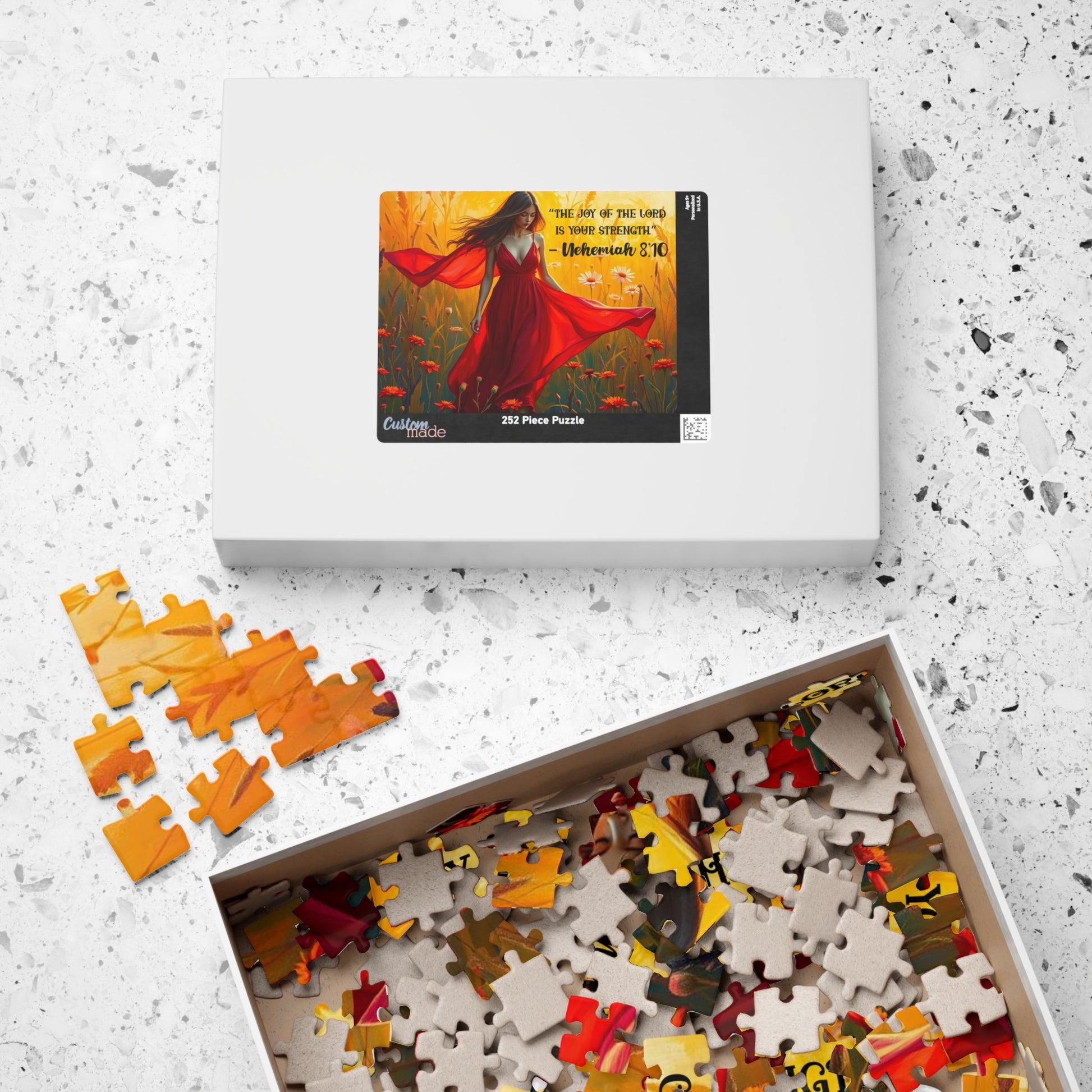 Inspirational Puzzle featuring 'The Joy of the Lord is Your Strength' - Faith Based Christian Brain Teasing Gift Puzzle The Puzzle Chest