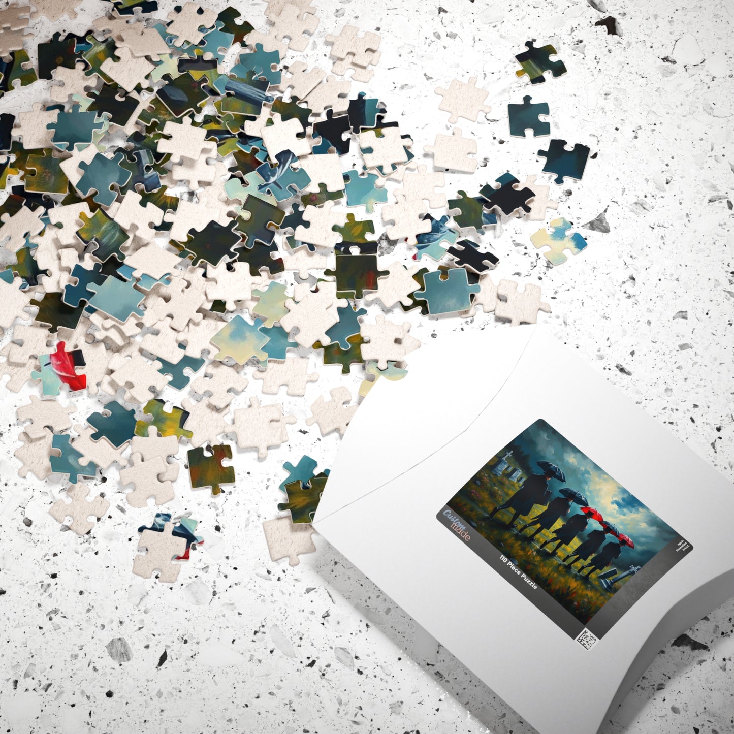 Gothic Procession Jigsaw Puzzle, Gothic Puzzle, Dark Art Puzzle, Stormy Cemetery Landscape Puzzle, 1000-Piece Puzzle Gift for Puzzle Lovers Puzzle The Puzzle Chest