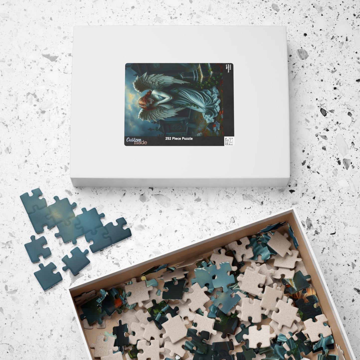 Gothic Angel Statue Puzzle, Mystical Jigsaw Game for Adults, Unique Gift for Puzzle Lovers, Spiritual Art, Perfect for Halloween, Meditation Puzzle The Puzzle Chest