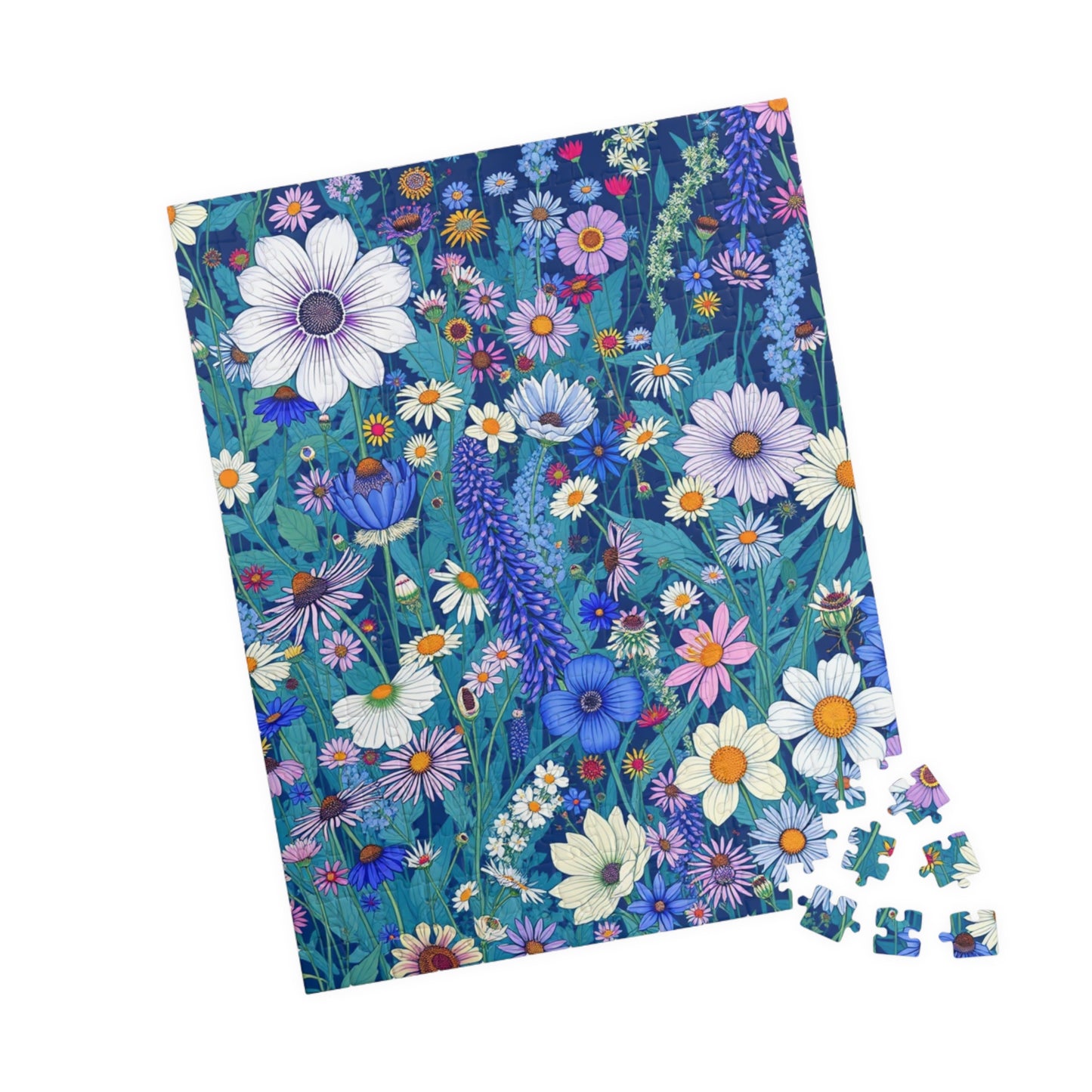 Colorful Floral Puzzle, Flower Design Jigsaw Game for Family Fun, Perfect Gift for Adults, Unique Frameable Art Puzzle The Puzzle Chest