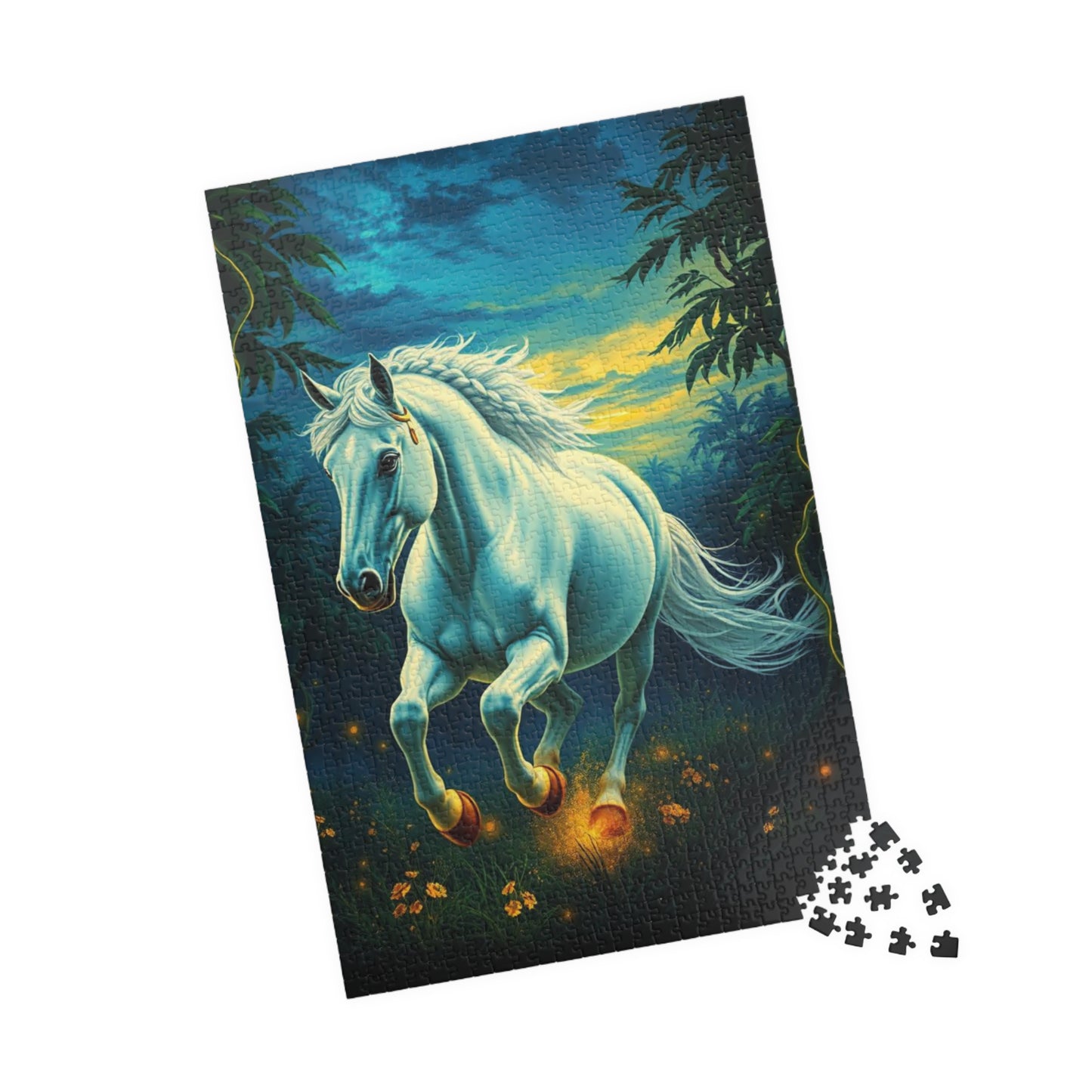 White Horse Jigsaw Puzzle, Equestrian Birthday Holiday Gift for Horse Lover, Family Game Night, Solo Fun, Relaxing Hobby, Mindful Activity Puzzle The Puzzle Chest