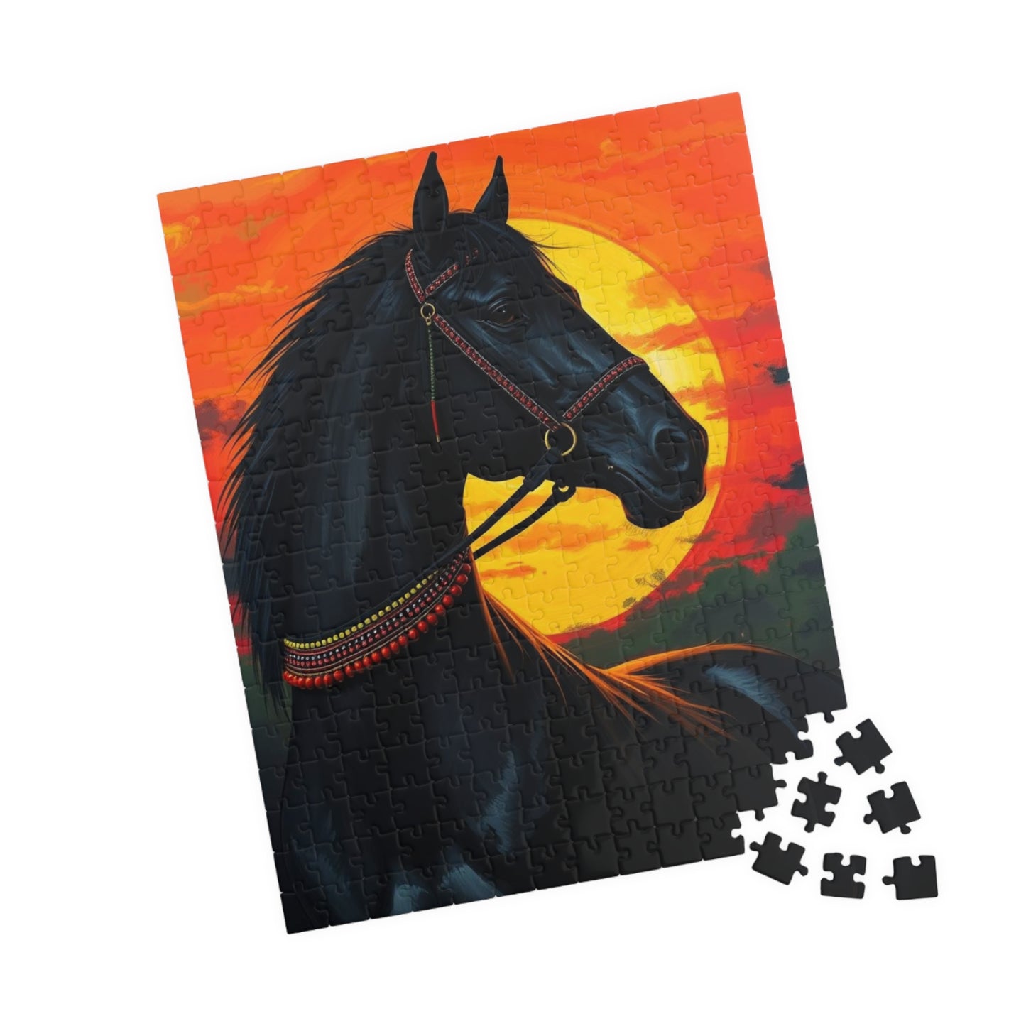 Majestic Horse Sunset Jigsaw Puzzle, Perfect Equestrian Gift for Friend Animal Lover, Family Fun Home Entertainment, Mindfulness Activity Puzzle The Puzzle Chest