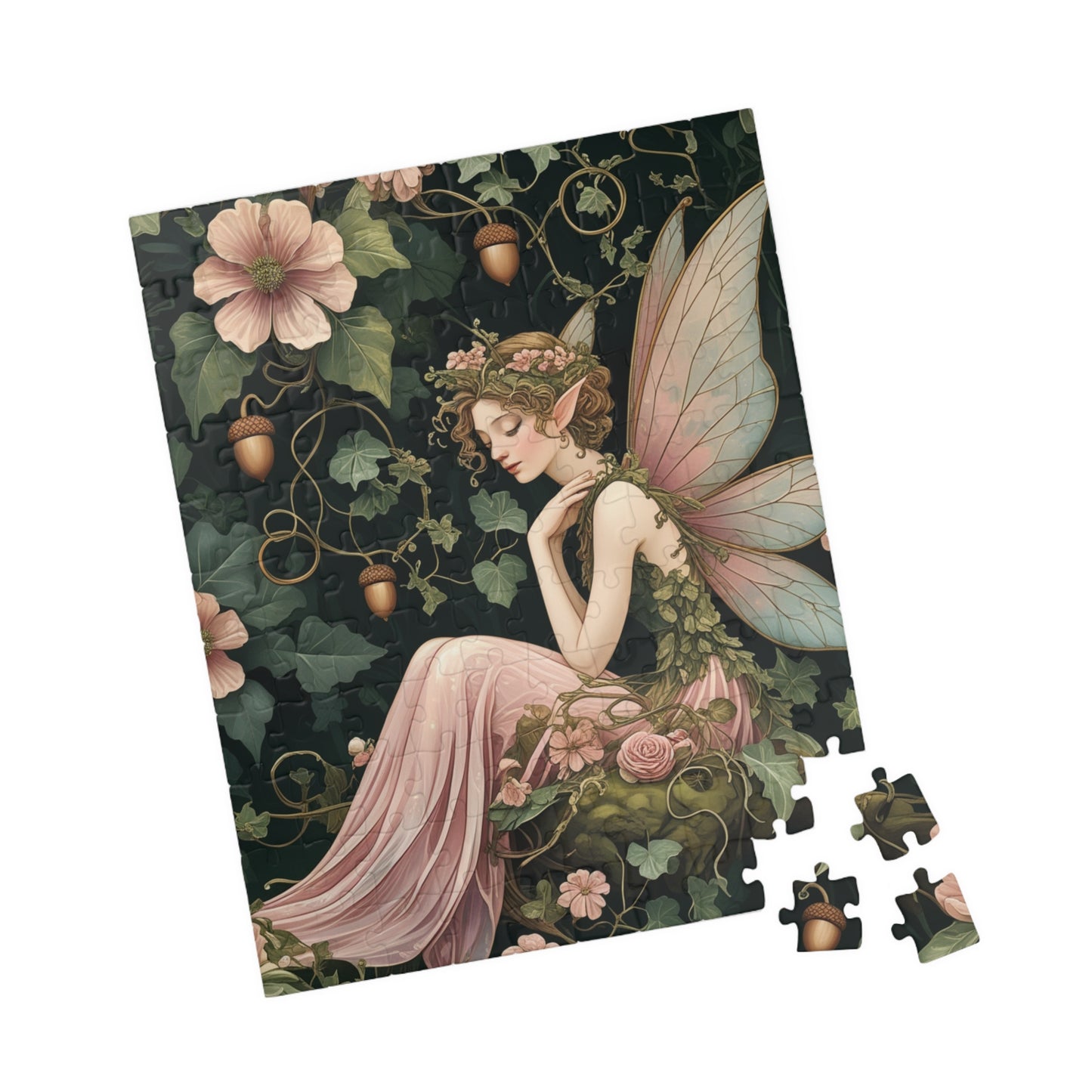Whimsical Fairy Jigsaw Puzzle, Floral Flower Vintage Design, Mythical Creature Tabletop Family Activity Game, Fantasy Art Lover Gift, Hobby Puzzle The Puzzle Chest