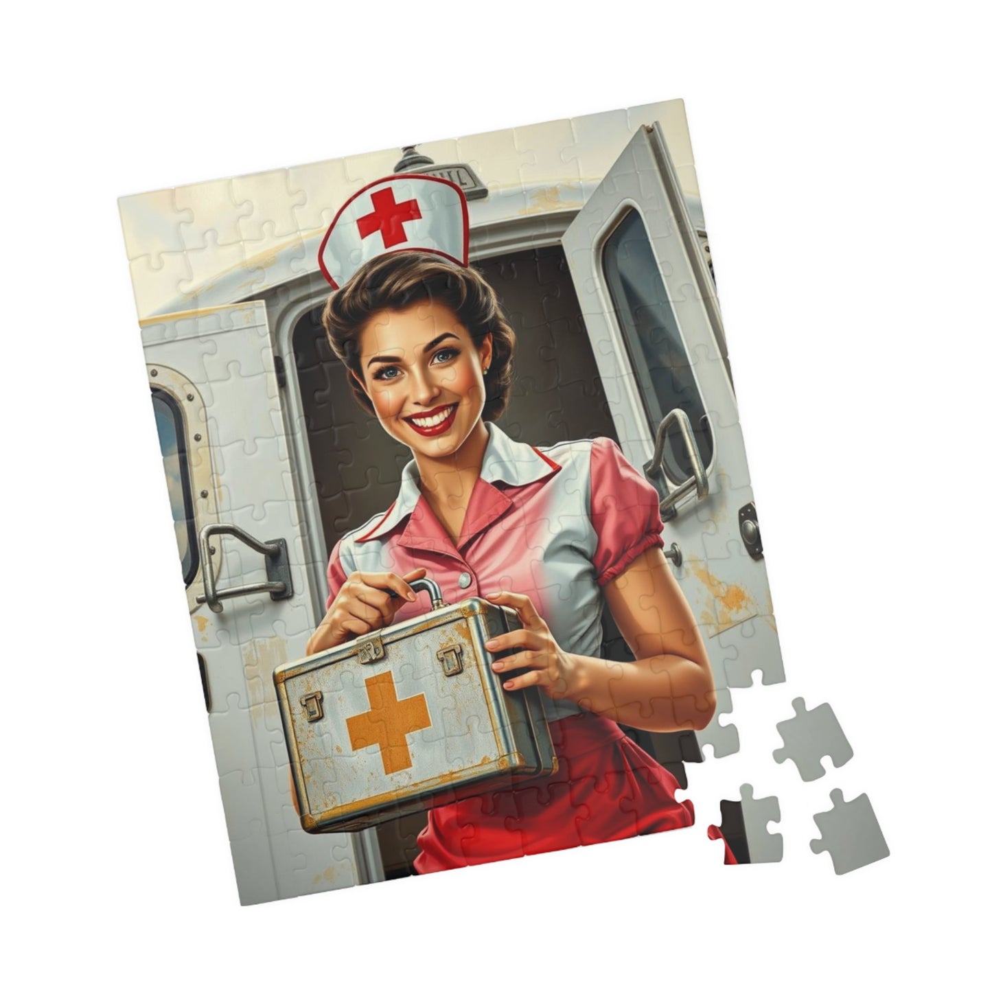 Vintage Nurse Jigsaw Puzzle, Retro Medical Art Wartime, Unique Gift for Healthcare Worker, Family Fun Activity, Brain Teaser, Creative Hobby Puzzle The Puzzle Chest