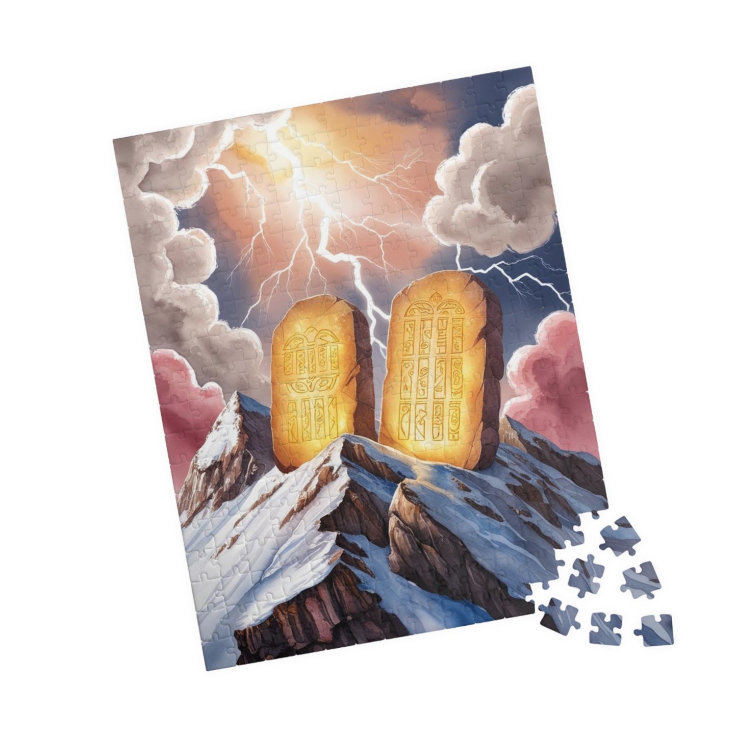 The Ten Commandments Puzzle, Stone Tablets on Mount Sinai, Religious Jigsaw, Christian Faith-Based Gift for Puzzle Lover, Bible-Themed Game Puzzle The Puzzle Chest