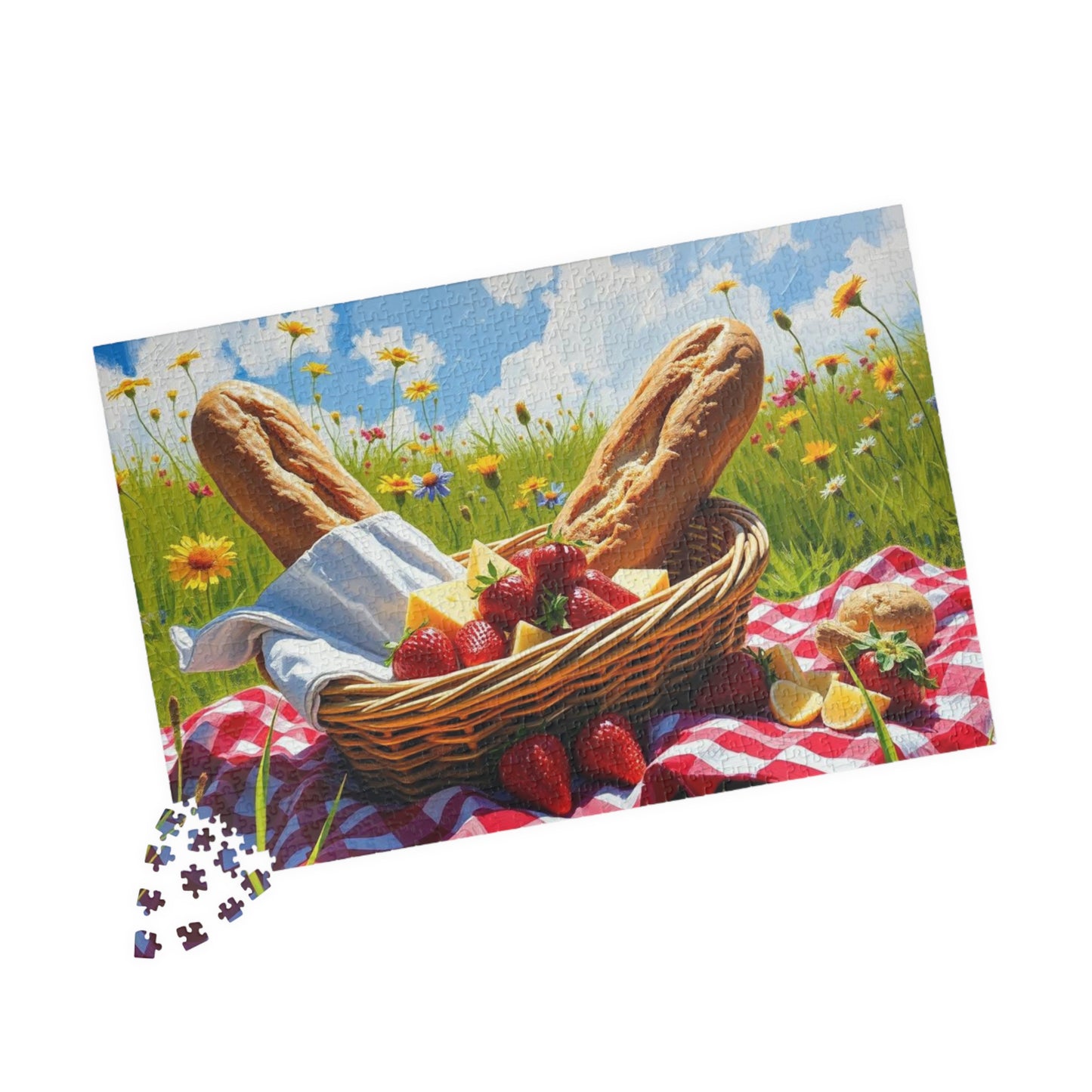 Spring Picnic Puzzle (110, 252, 520, 1014-piece) - Perfect for Family Fun, Game Night, Outdoor Gatherings, Foodie Birthday Holiday Gifts Puzzle The Puzzle Chest