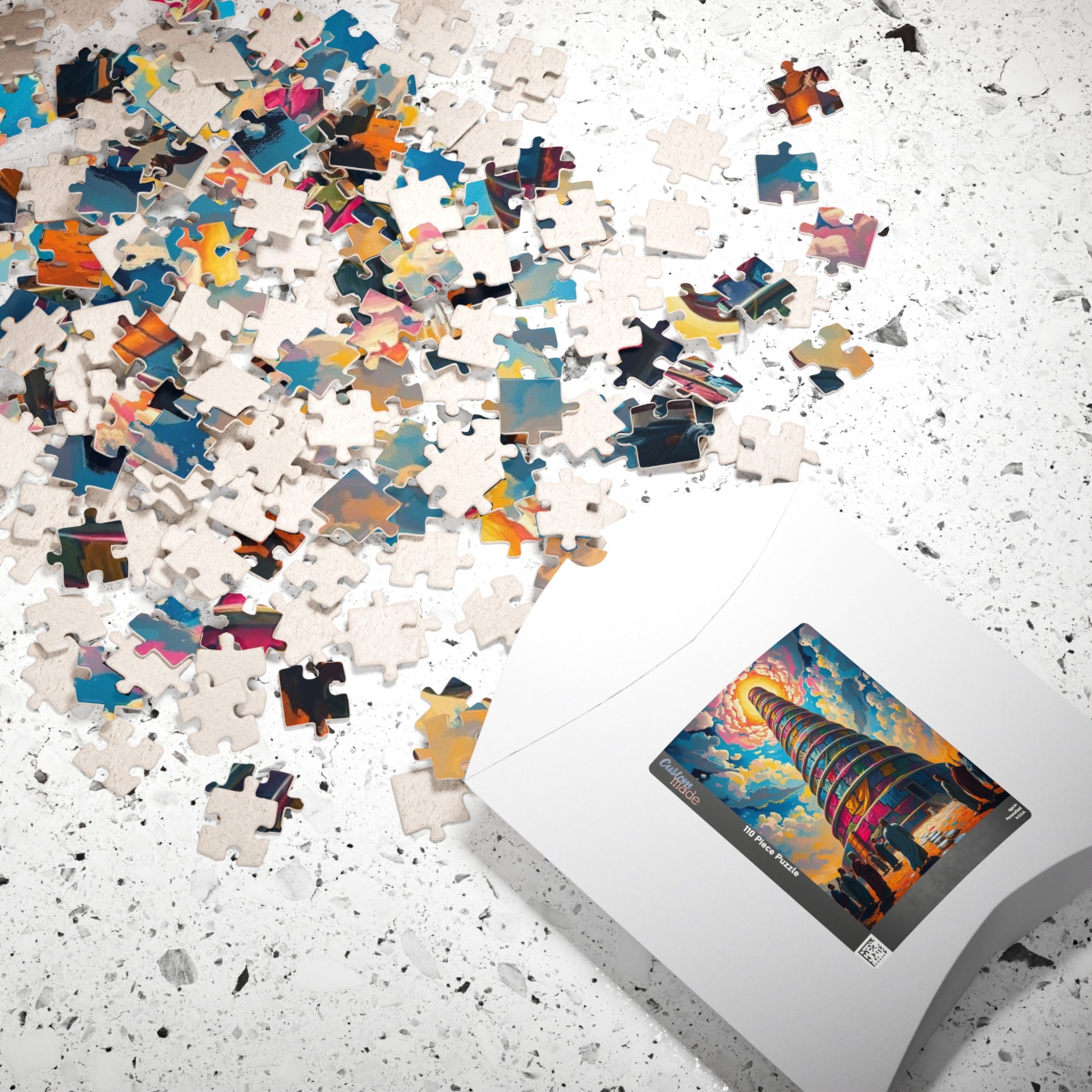 Colorful Tower of Babel Puzzle, Faith Based Jigsaw Game, Mindfulness Activity, Gift for Adult, Challenging Family Fun Brain Teaser Puzzle The Puzzle Chest