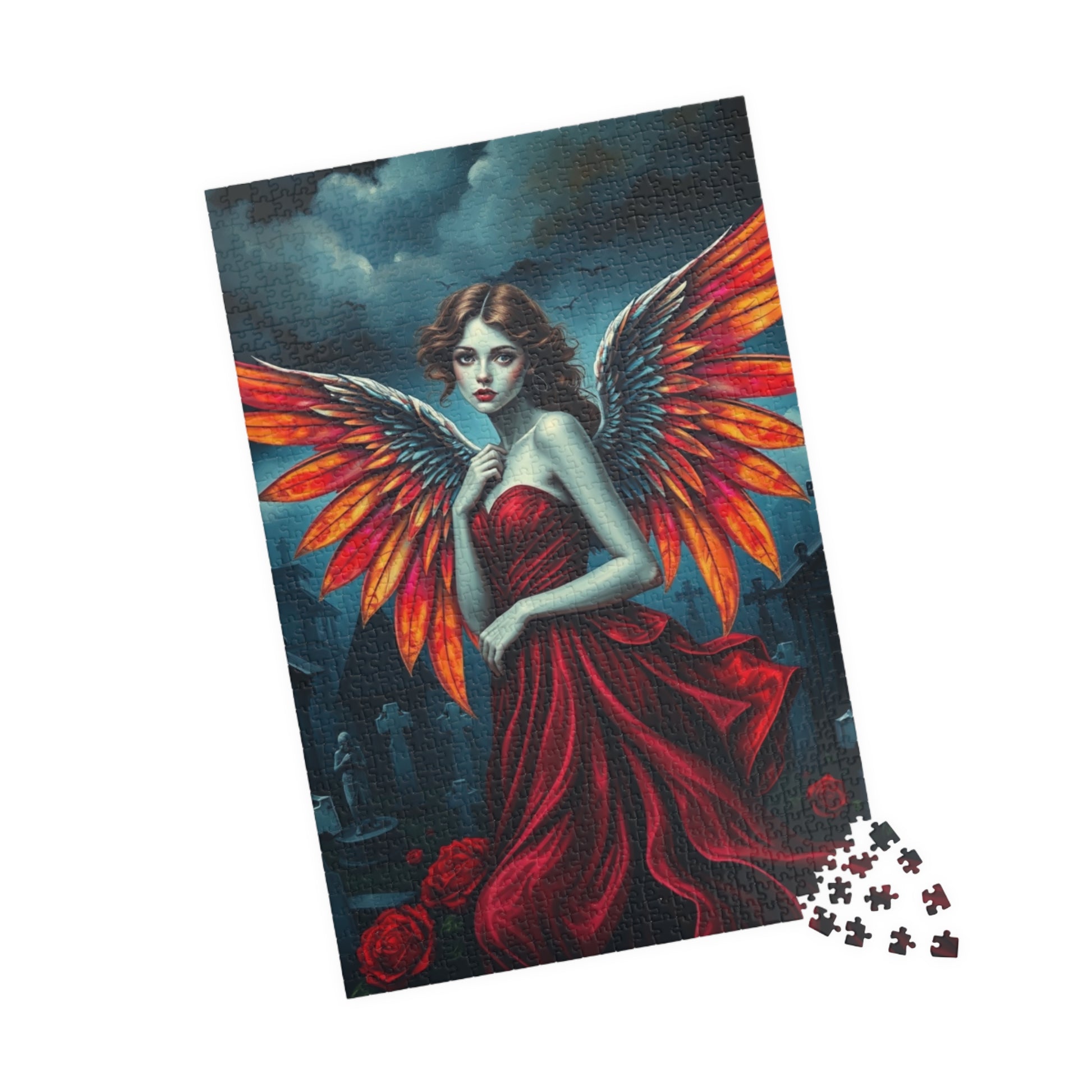 Enchanting Angel Puzzle, Dark Fantasy Celestial Being Gothic Art Jigsaw Game, Perfect Gift for Halloween, 110, 252, 520, 1014-piece Puzzle The Puzzle Chest