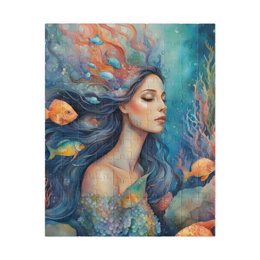 Mermaid Close-Up Jigsaw Puzzle, Serene Underwater Ocean Scene, Mindful Escape, Quiet Leisure Activity, Enthusiast Hobbyist Best Unique Gift 110 pcs (Vertical) Puzzle The Puzzle Chest