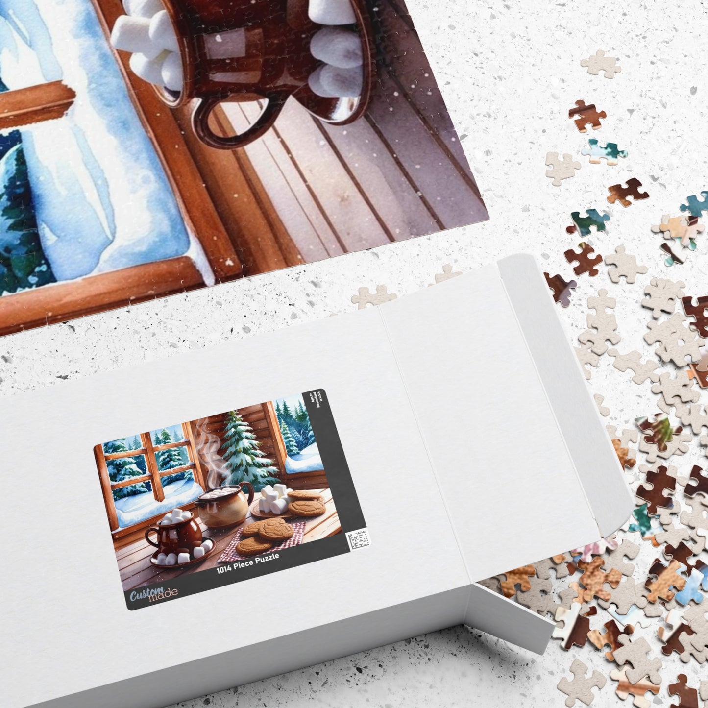 Cozy Cabin Kitchen Jigsaw Puzzle - Snowy Forest Winter Scene, Puzzle Lover Gift for Friends, Solo Fun or Family Activity Puzzle The Puzzle Chest