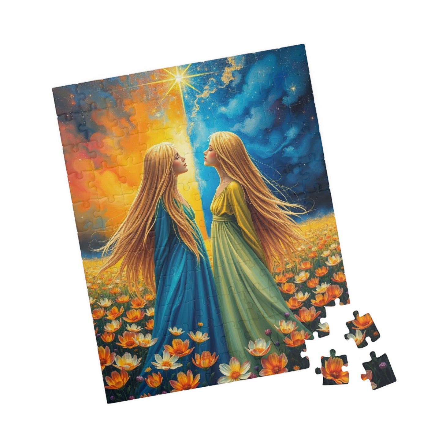 The Twins Enchanting Art Puzzle, Gemini Zodiac Sign Jigsaw Game, Ideal Family Fun Gift for Astrology Lover, Mindful Activity Brain Teaser Puzzle The Puzzle Chest