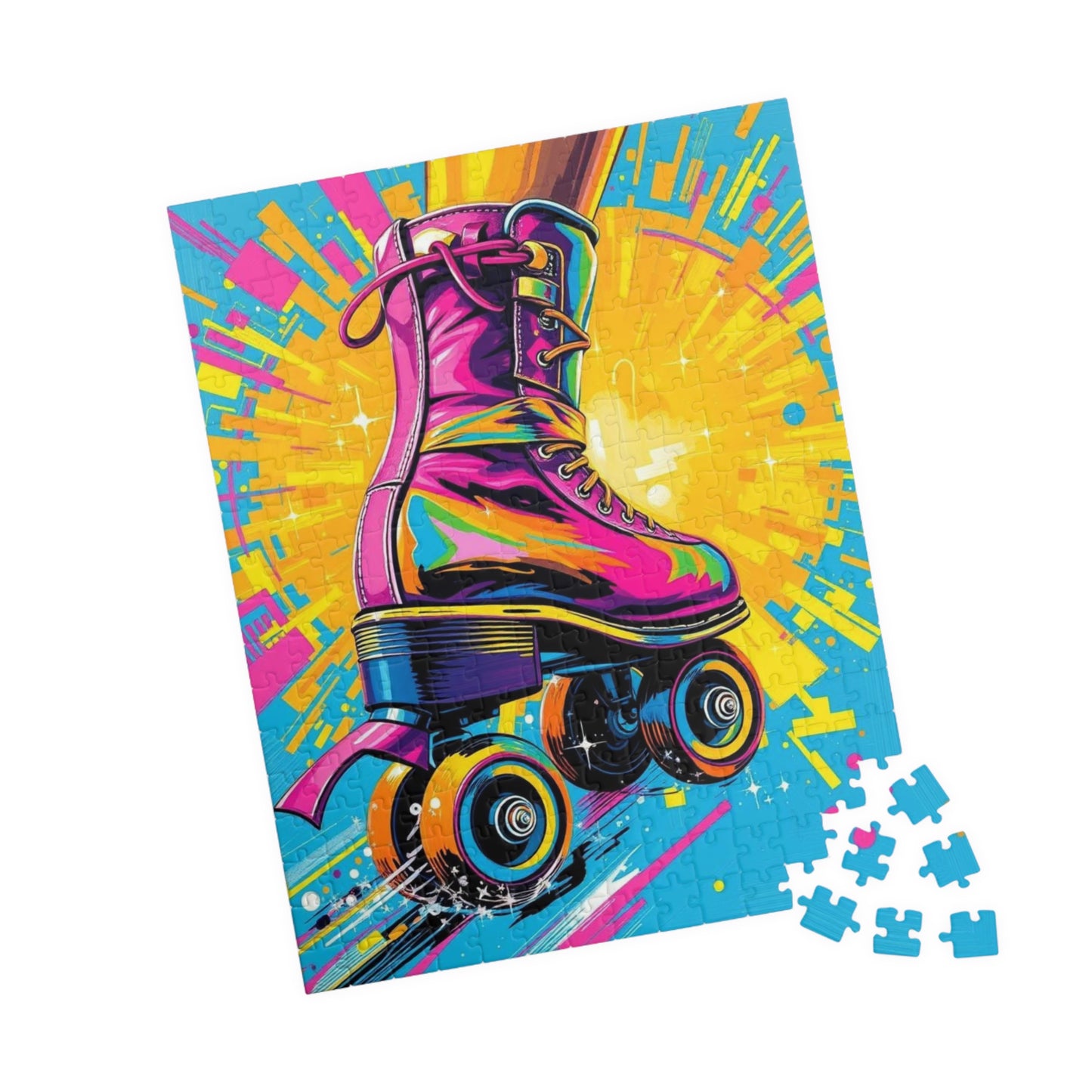 Colorful Roller Skate Puzzle | Pop Art Jigsaw Game | Fun Gift for Roller Skating Lovers | 110-1014 Piece | Family Game Night, Unique Home Puzzle The Puzzle Chest