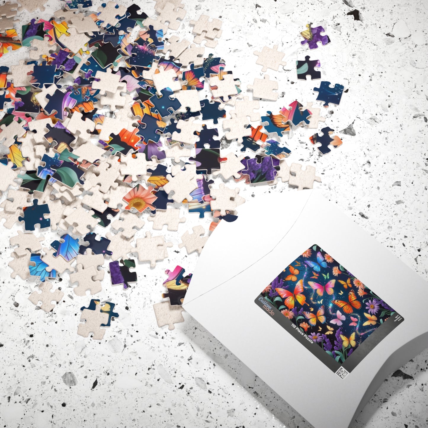 Floral Butterfly Collage Puzzle Whimsical, Colorful Butterflies Wildflowers Jigsaw Game, Family Bonding Activity, Nature Lover Gift Puzzle The Puzzle Chest