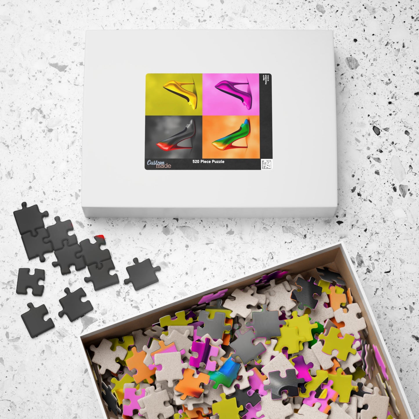 Fashionable High Heel Shoe Puzzle - Colorful Footwear Fun, Gift for Shoe Lovers, Family Game Night, Womens Day, Unique LGBTQ+ Art Print