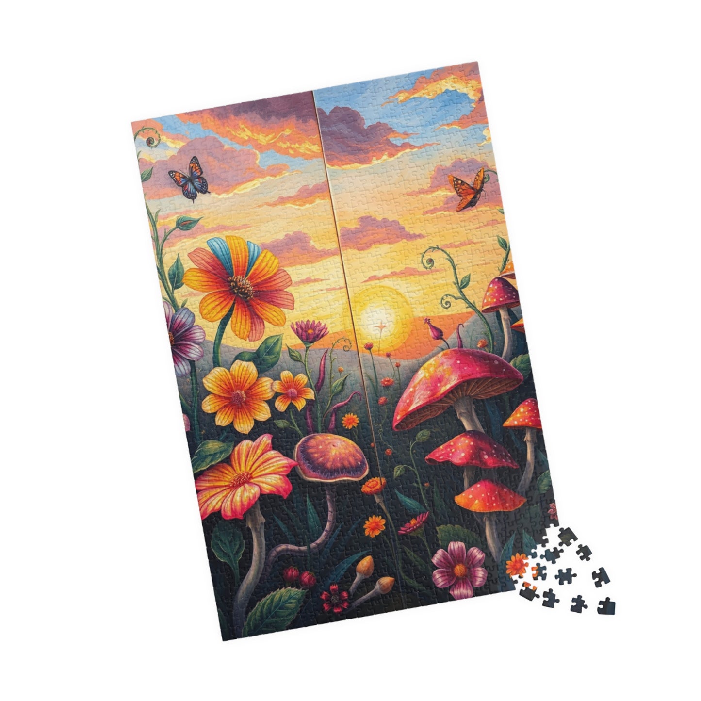 Whimsical Botanical Garden Puzzle, Magical Nature Game for Adults, Dreamy Sunset and Enchanted Floral Scene, Relaxing Gift for Fantasy Lover Puzzle The Puzzle Chest