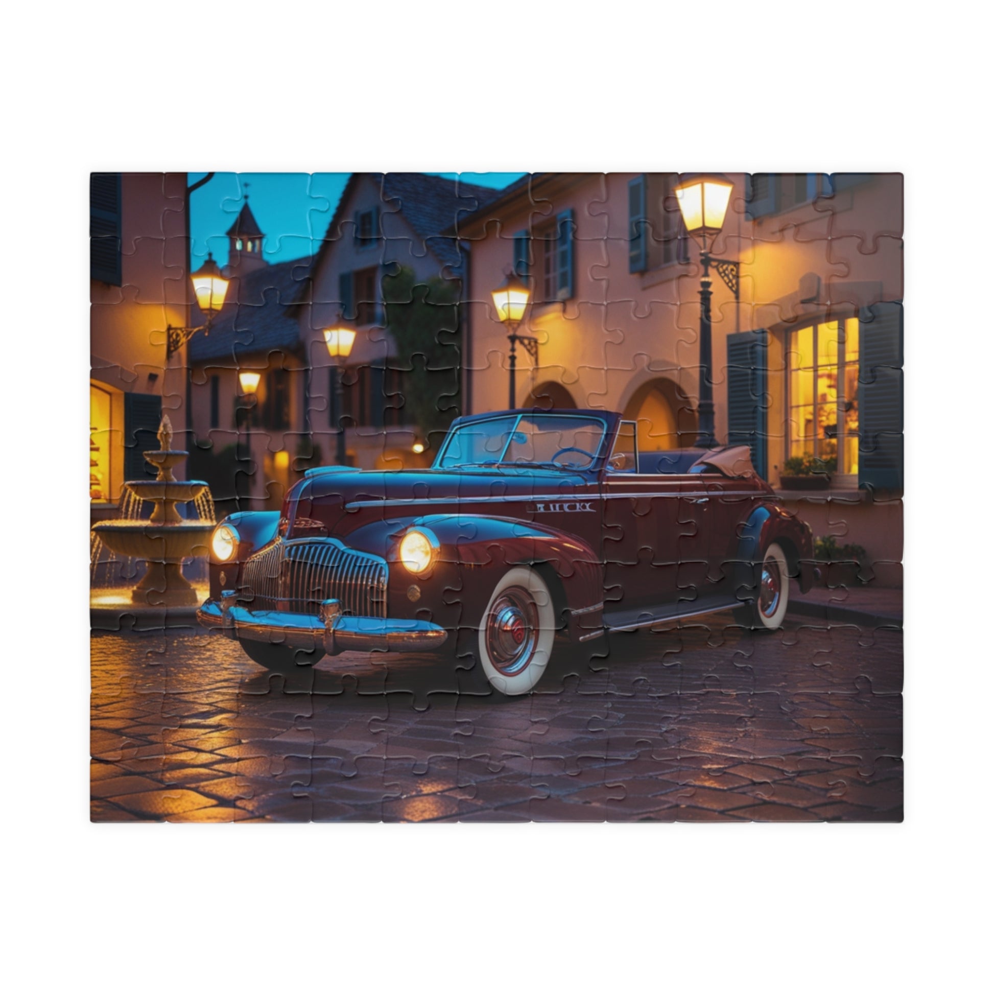 Vintage Car Puzzle, Classic 1940 Super 8 Convertible, Nostalgic Adult Jigsaw Puzzle The Puzzle Chest