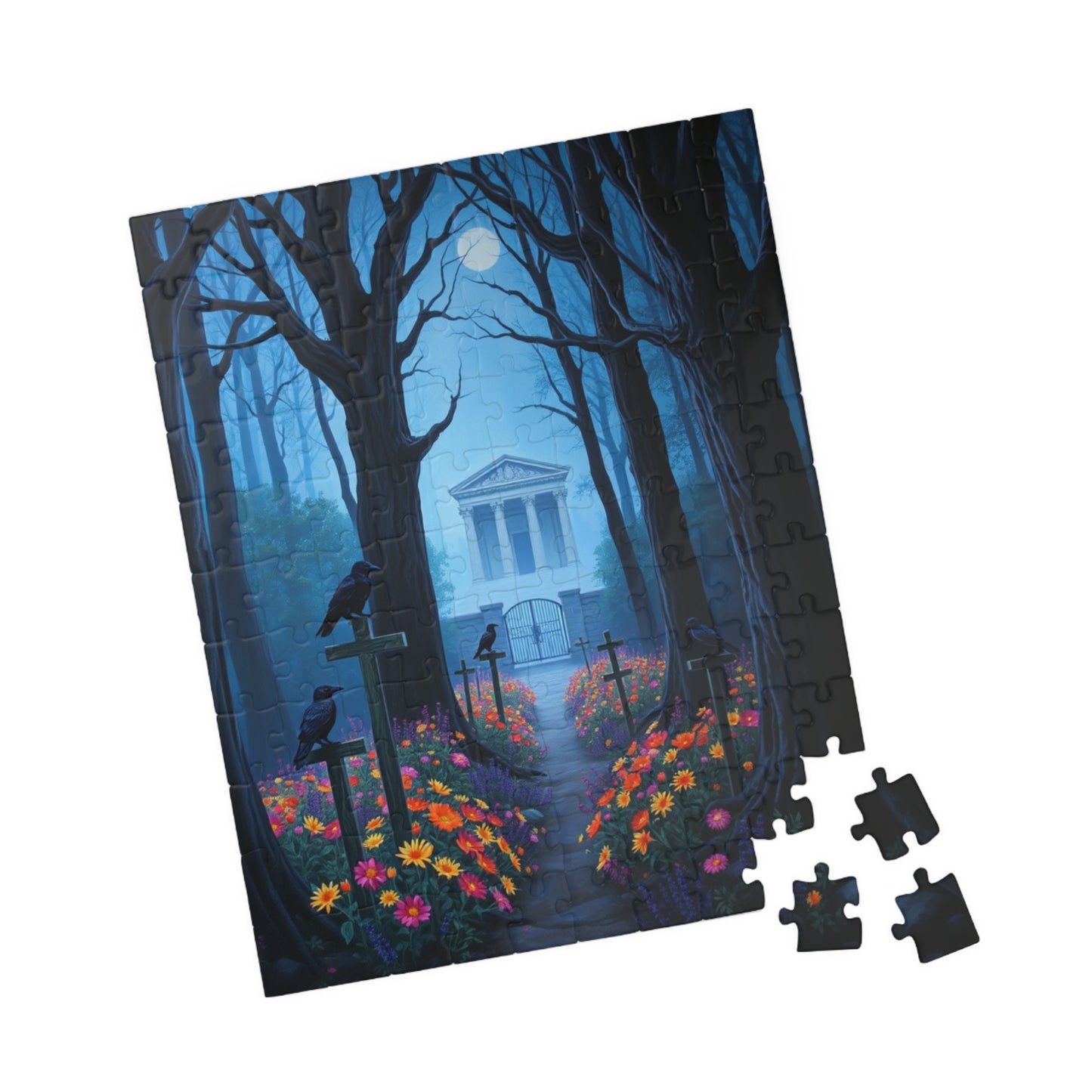 Mystical Graveyard Puzzle - 110, 252, 520, 1014-piece, Halloween Decor, Gothic Art, Relaxing Activity, Gift for Puzzle Lovers, Home Decor Puzzle The Puzzle Chest