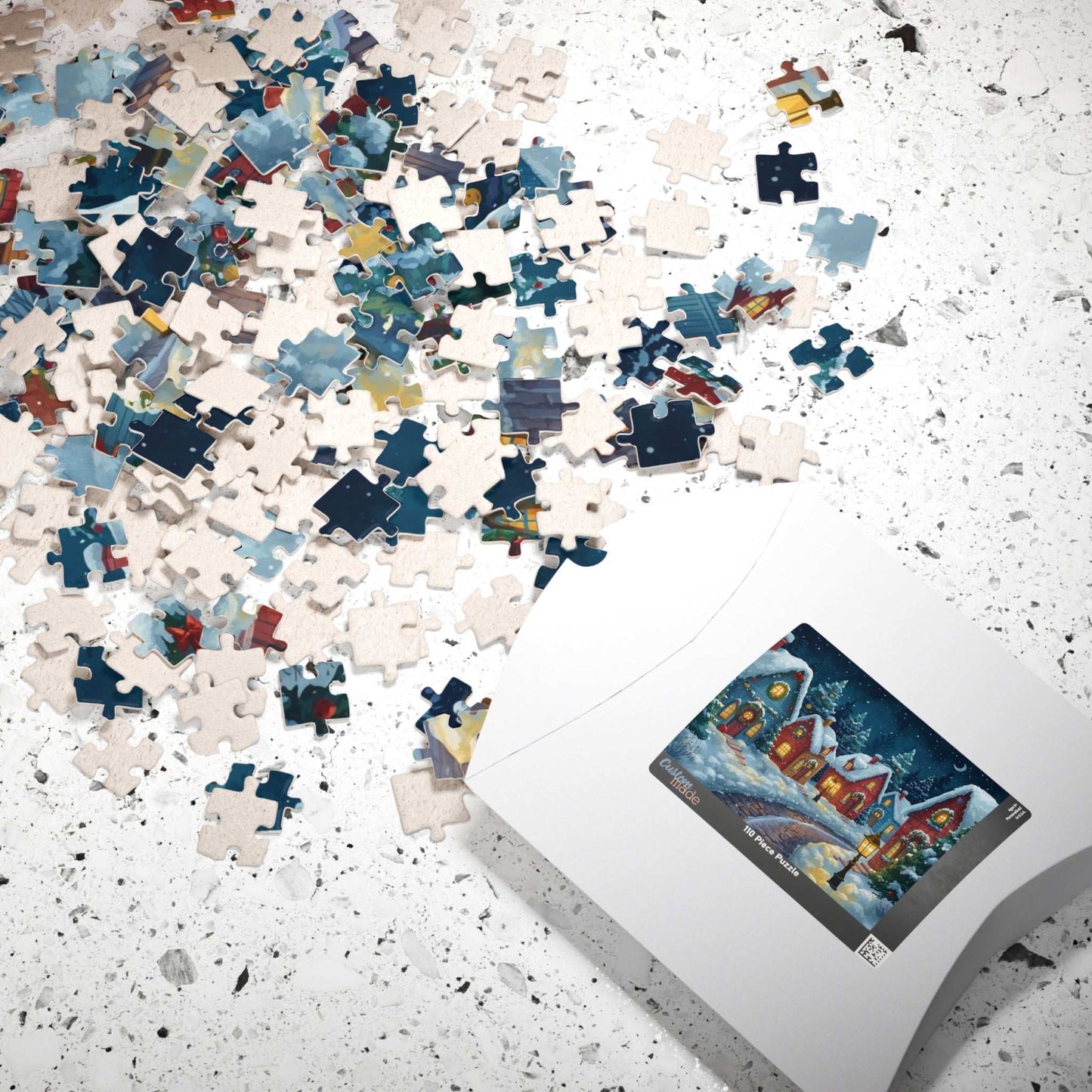 Snowlight Village Jigsaw Puzzle - Cozy Christmas Town Nighttime Scene Puzzle The Puzzle Chest
