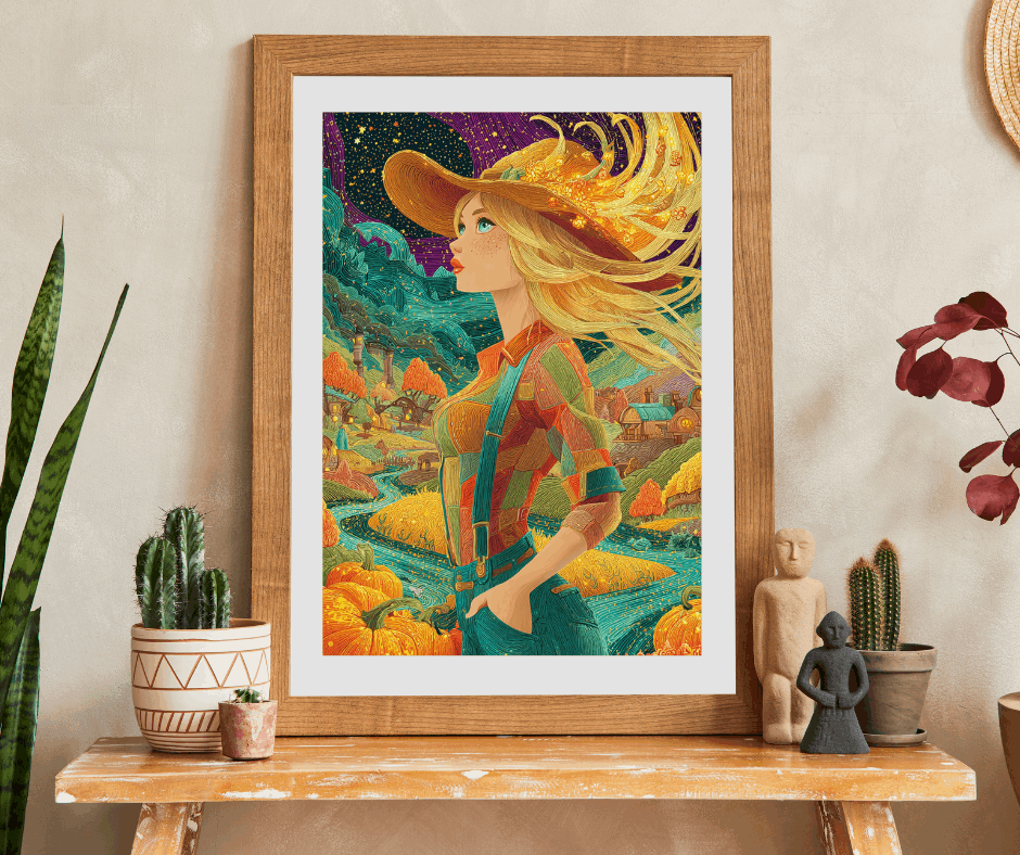 2040s Autumn Cowgirl Jigsaw Puzzle - Surreal Dreamscape, Ideal for Family Activity, Holiday Gift, Halloween Thanksgiving, Home Entertainment Puzzle The Puzzle Chest