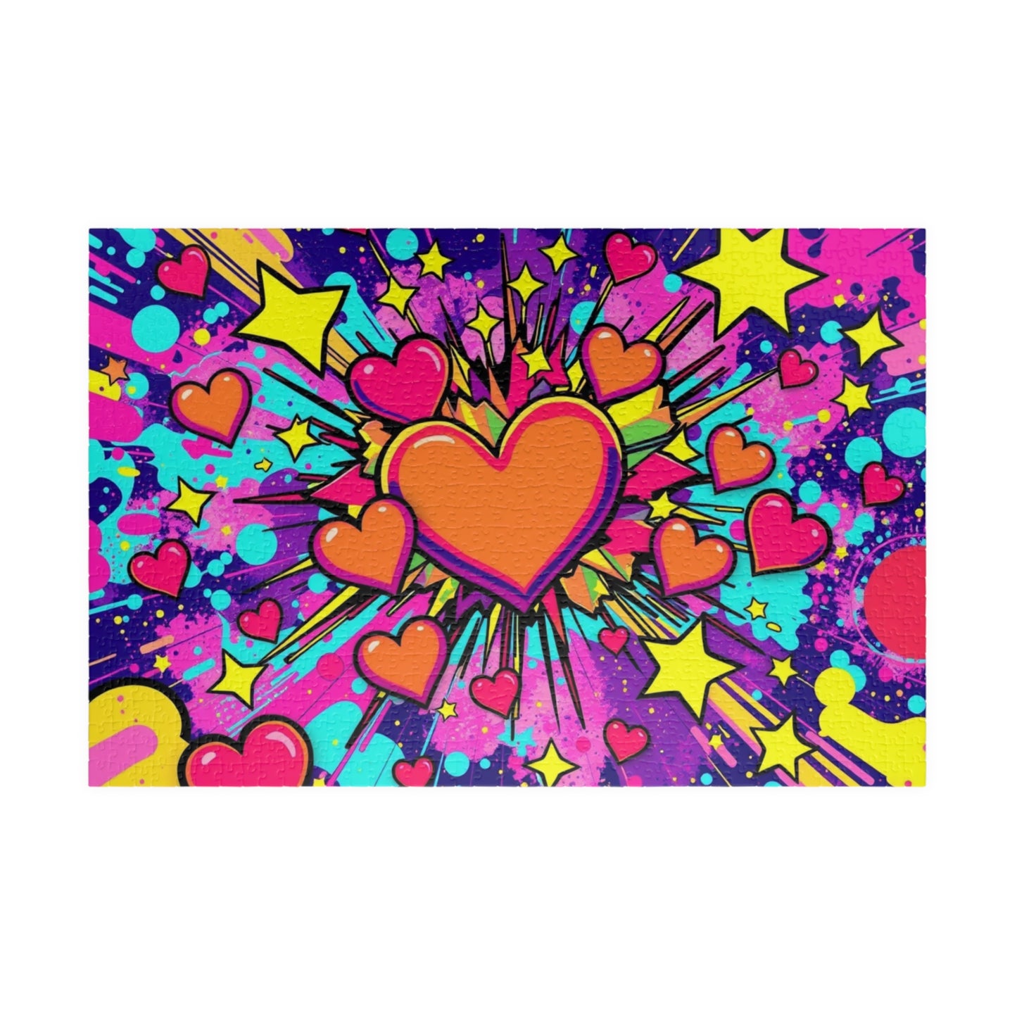 Overlapping Hearts Jigsaw Puzzle for Adults - Pop Art Design, Solo Fun or Family Activity, Puzzle Lover Gift for Friend Birthday Holiday 1014 pcs (Horizontal) Puzzle The Puzzle Chest