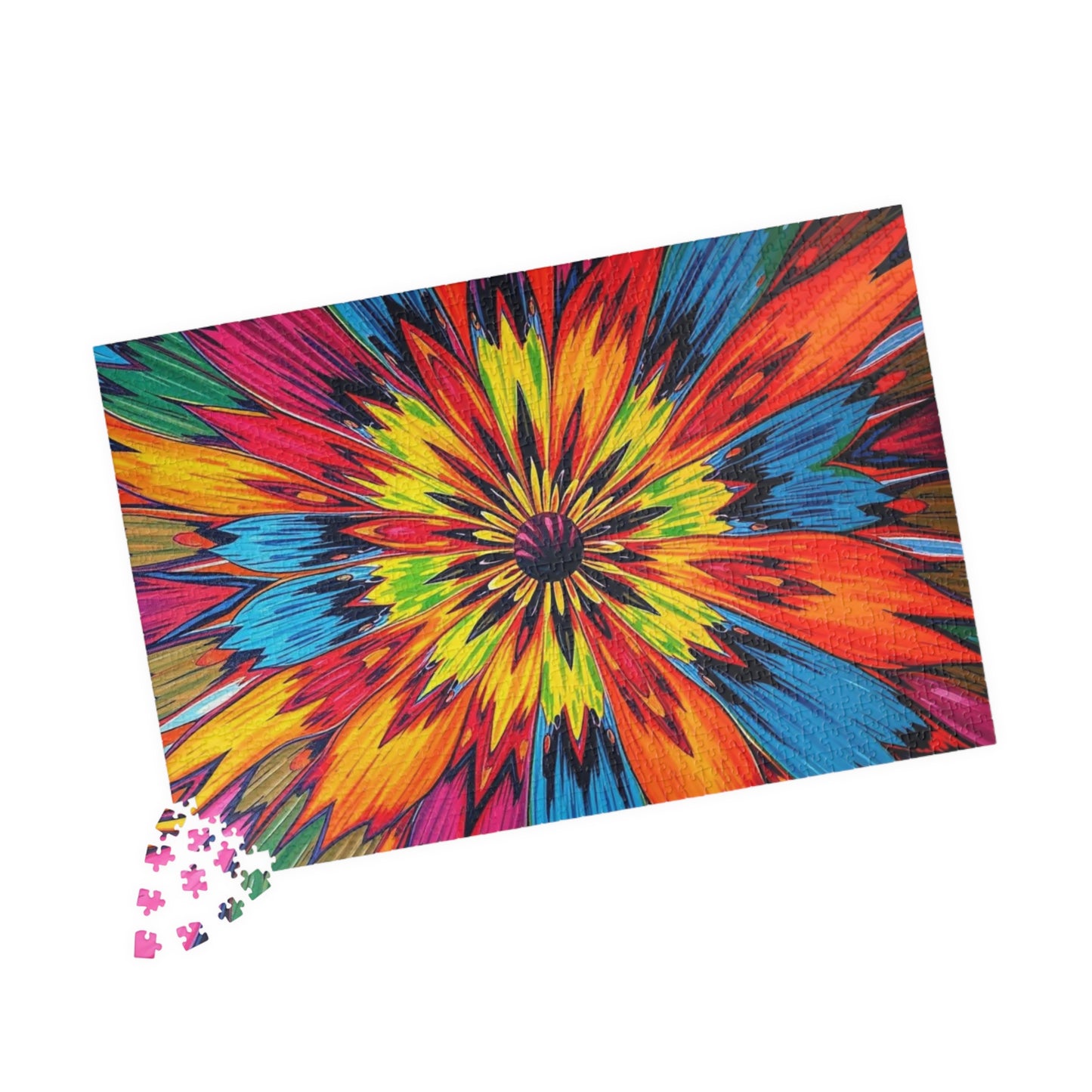 Colorful Floral Abstract Jigsaw Puzzle Game, Fun Family Game, Gift for Friend, Perfect for Parties and Celebrations, Mindful Activity Puzzle The Puzzle Chest