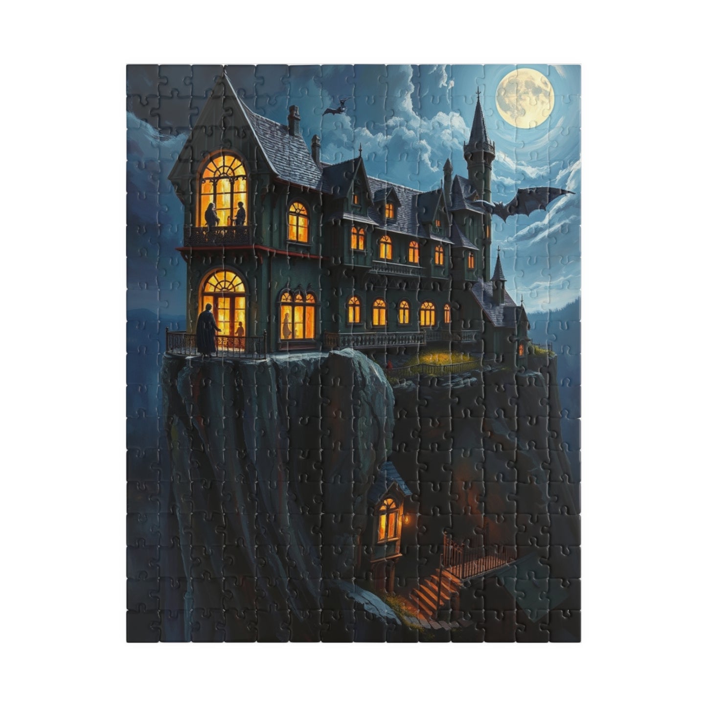 Mystical Haunted House Puzzlem, 110-1014 pieces Gothic Art, Perfect for Halloween, Family Game Night, Gift for Puzzle Lovers, Cozy Nights In 252 pcs (Vertical) The Puzzle Chest