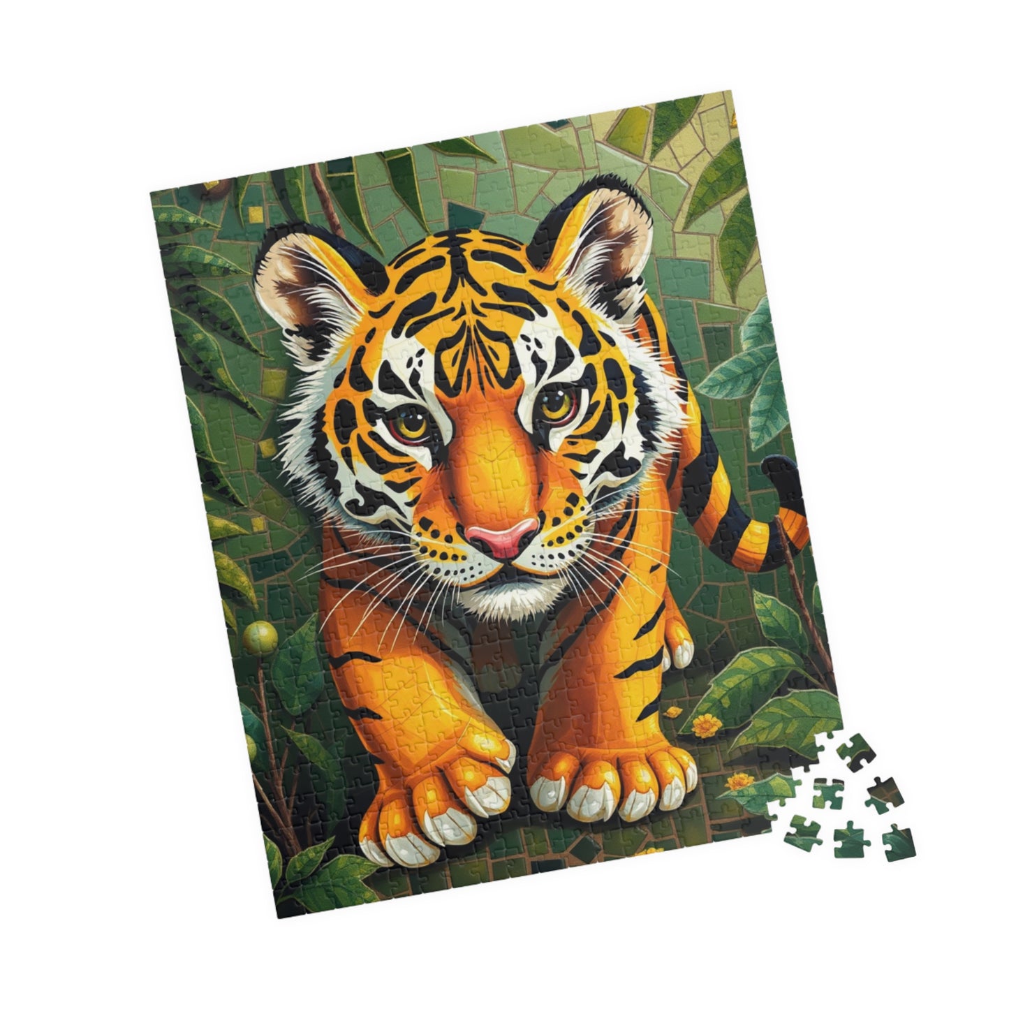 Tiger Mosaic Jigsaw Puzzle, 110 252 520 1014-Piece, Animal Art Puzzle DIY Hobby, Wildlife Jungle Theme Adult Game, Best Gift for Puzzle Fan 520 pcs (Vertical) Puzzle The Puzzle Chest