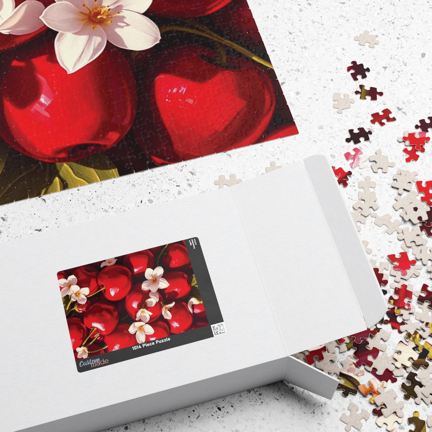 Chaotic Collage Cherry Puzzle, Fruit and Flower Jigsaw Game, Bold and Aesthetic Jigsaw for Puzzle Lovers and Art Enthusiasts, Mindful Puzzle The Puzzle Chest