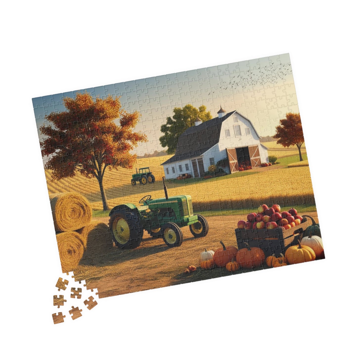 Fall Farm Scene Puzzle - 110-1014 Pieces Landscape Jigsaw Game, Gift for Autumn Lovers, Perfect for Family Game Night, Agricultural Art Puzzle The Puzzle Chest