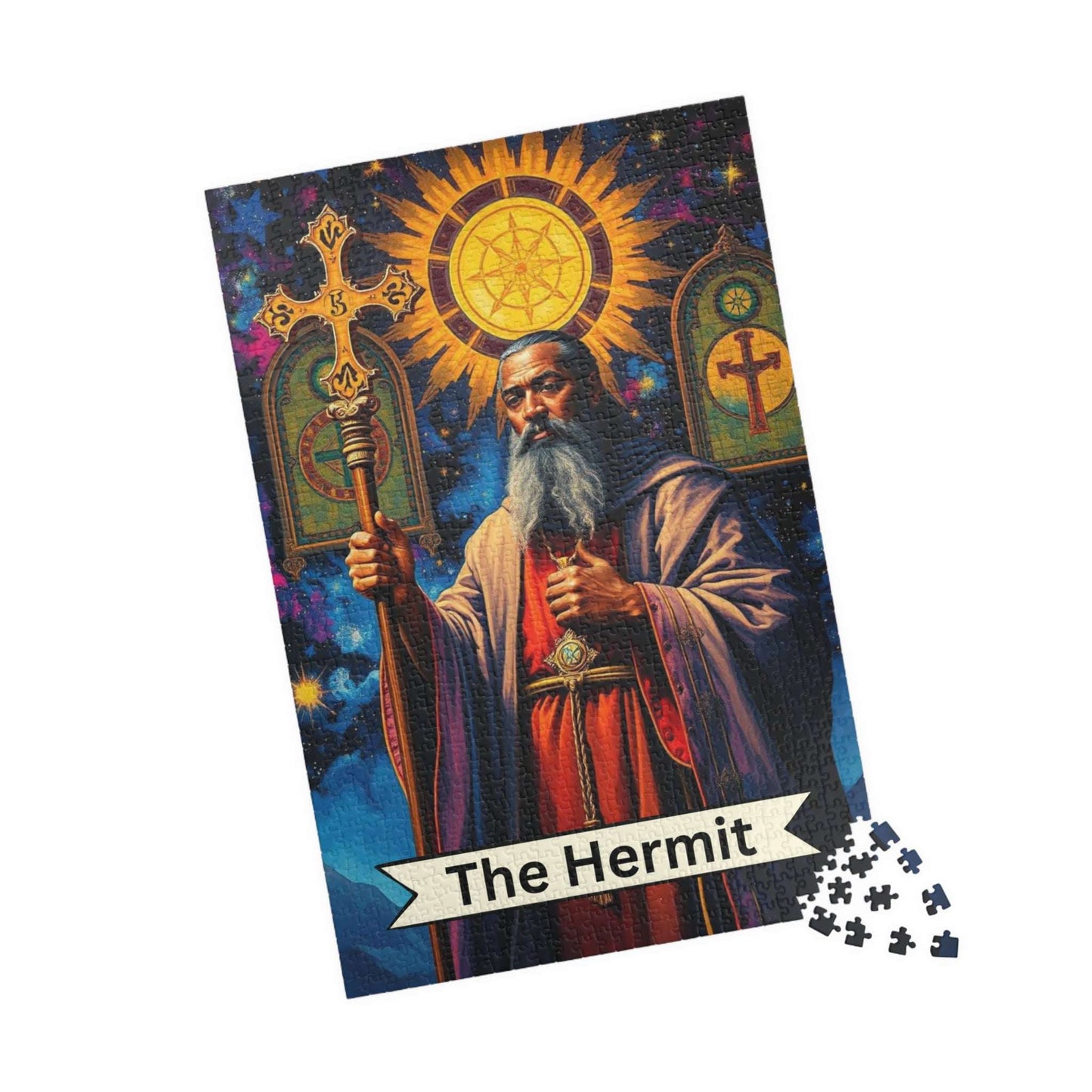 Mystical Hermit Puzzle - Tarot Card Style Art, Meditation Activity Holiday Birthday Gift for Puzzle Lovers, Mindfulness and Relaxation 1014 pcs (Vertical) Puzzle The Puzzle Chest