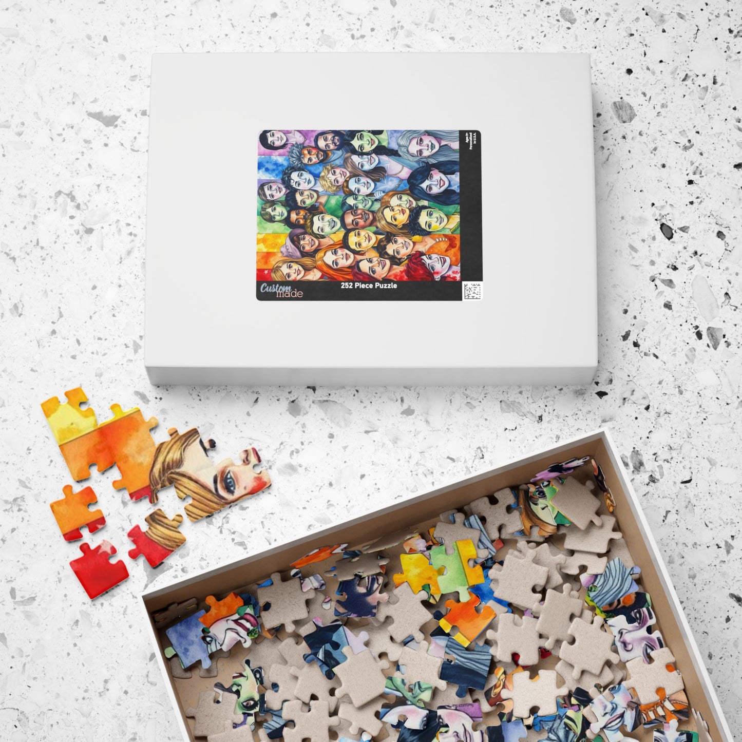 United in Joy Jigsaw Puzzle - Pride Rainbow Flag Faces, Queer Art Inclusive Game for Family Fun, Holiday Birthday Gift Idea, Team Building Puzzle The Puzzle Chest