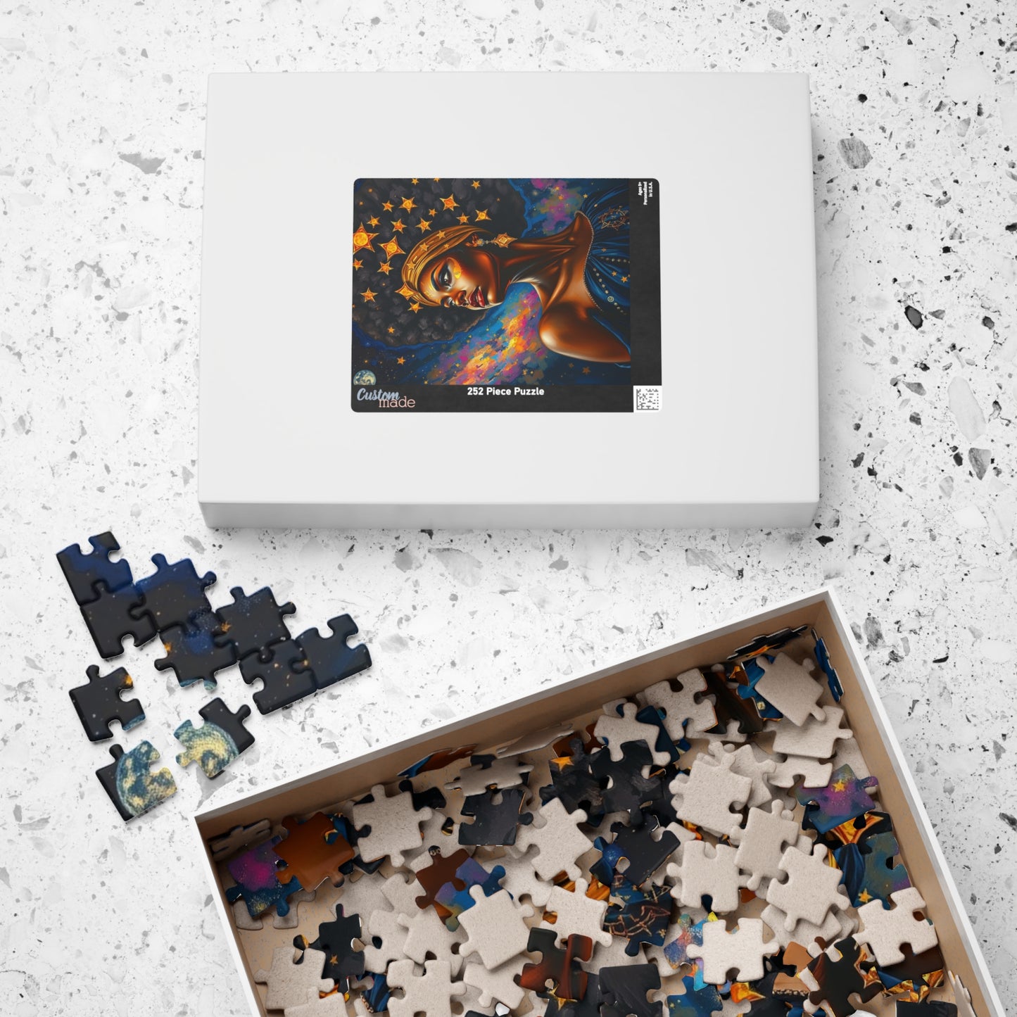 Regal Black Woman Puzzle, Afro Art Jigsaw Game for Adults and Teens, African American Puzzle Lover Gift, Family or Solo Home Entertainment Puzzle The Puzzle Chest