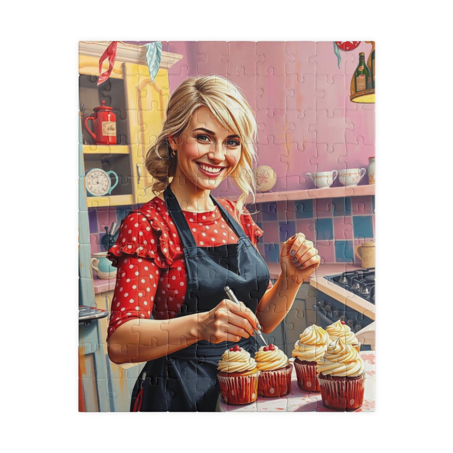 Baking Fun Jigsaw Puzzle featuring Cupcake Baker - Fun Family Game Night, Gift for Bakers, Puzzle Enthuisasts, Home Decor Kitchen Puzzle 110 pcs (Vertical) Puzzle The Puzzle Chest