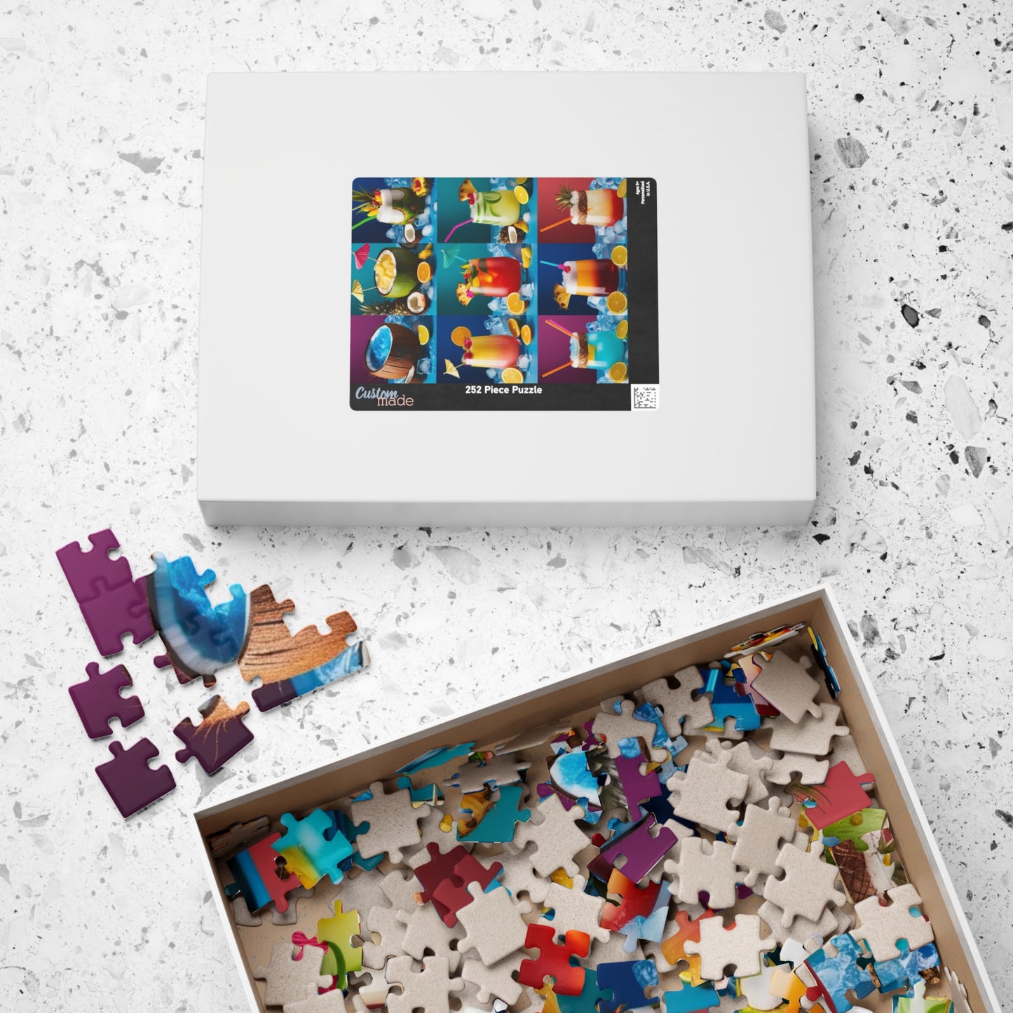 Tropical Drink Collage Puzzle, Relaxing Jigsaw Game for Adults, Solo Fun Quiet Leisure Activity, Colorful Cocktails Gift for Puzzle Lovers Puzzle The Puzzle Chest