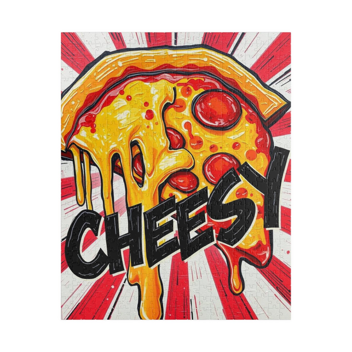 Cheesy Pizza Puzzle for Adults - Pop Art Jigsaw Fun Family Game, Foodie Gift for Friends, Cozy Night Party Activity, Puzzle Enthusiast 520 pcs (Vertical) Puzzle The Puzzle Chest