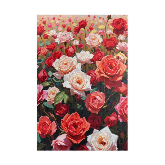 Rose Field Jigsaw Puzzle, Colorful Pink and Red Flowers, Floral Design 1014 pcs (Vertical) Puzzle The Puzzle Chest