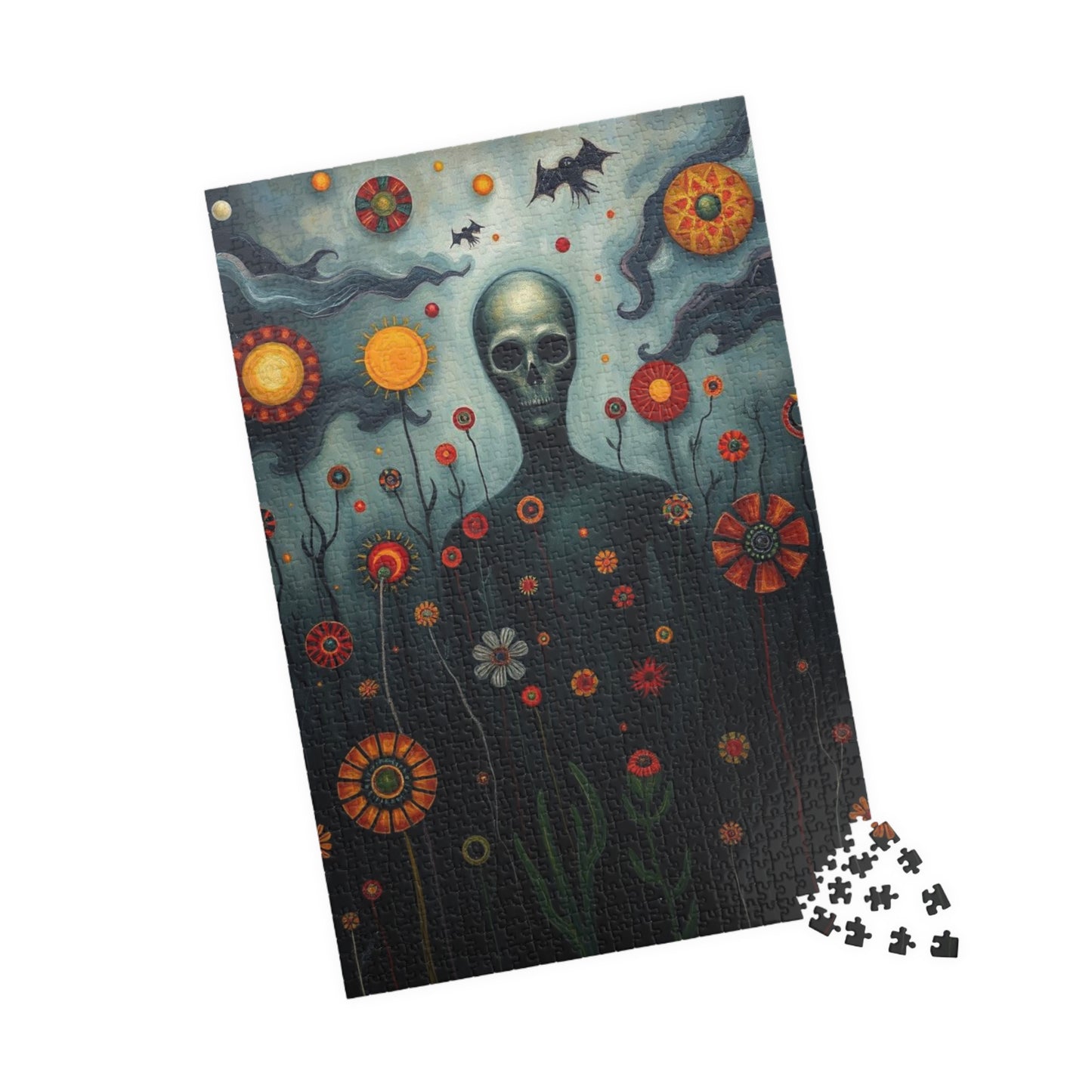 Mystical Skull Puzzle, Unique Art Puzzle, 110, 252, 520, 1014-piece, Home Entertainment, Gift for Puzzle Lovers, Halloween Decor Puzzle The Puzzle Chest
