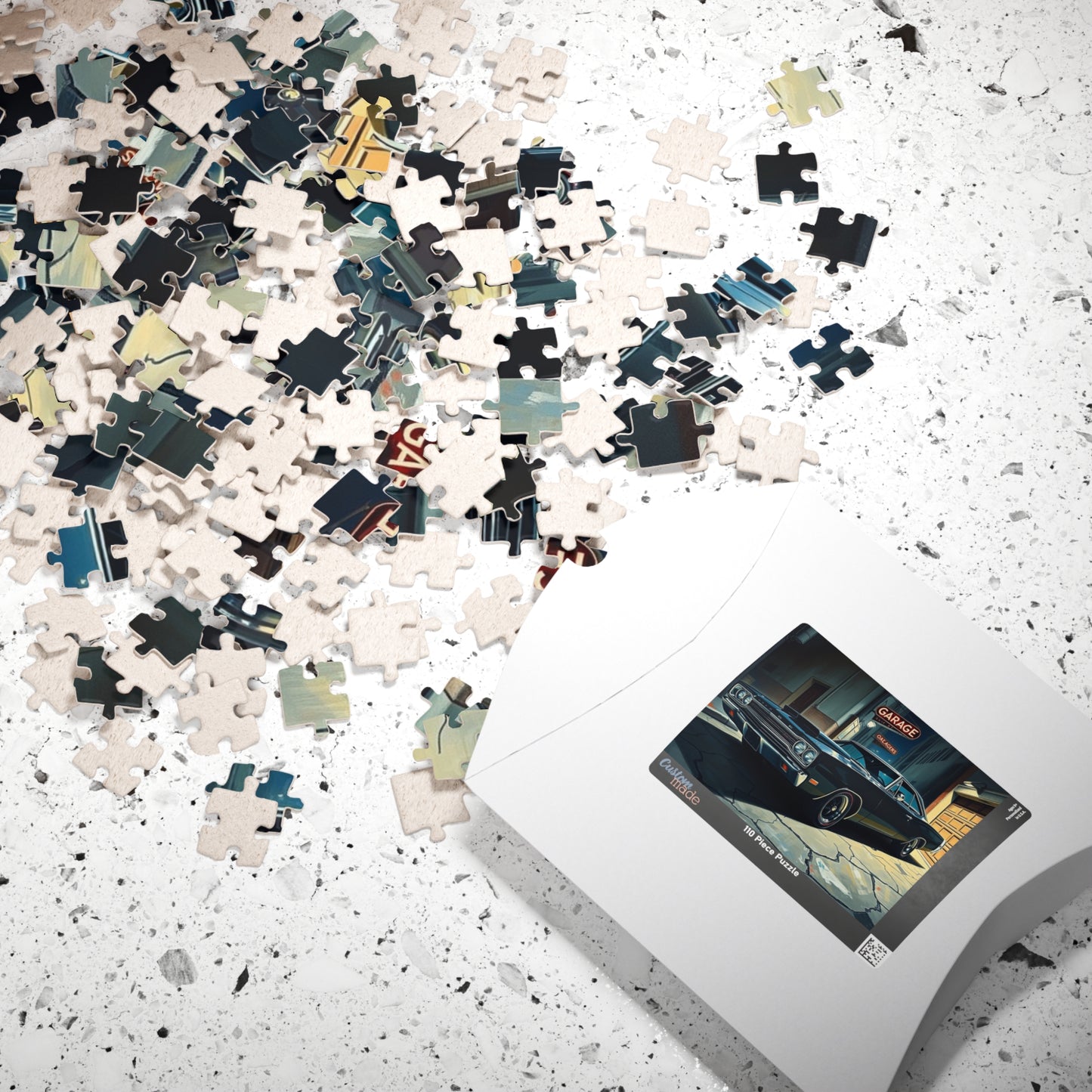 Vintage Muscle Car Jigsaw Puzzle, Classic Black 1968 Dodge Super Bee, Retro Vehicle Dramatic Urban Night Scene, Puzzle Lover Gift for Him Puzzle The Puzzle Chest