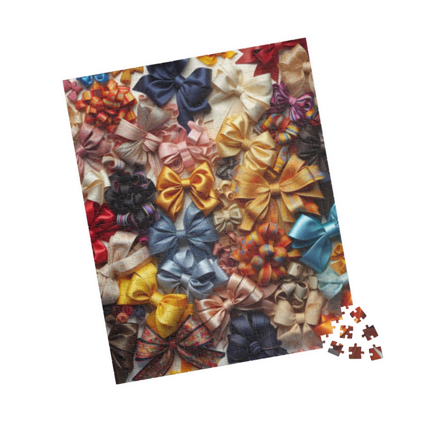 Jigsaw Puzzle, Bow Collage, Colorful 110 252 520 1014-Piece, Coquette Bows, Family Game Night, Mindfulness Activity, Holiday Gift, Stress Puzzle The Puzzle Chest