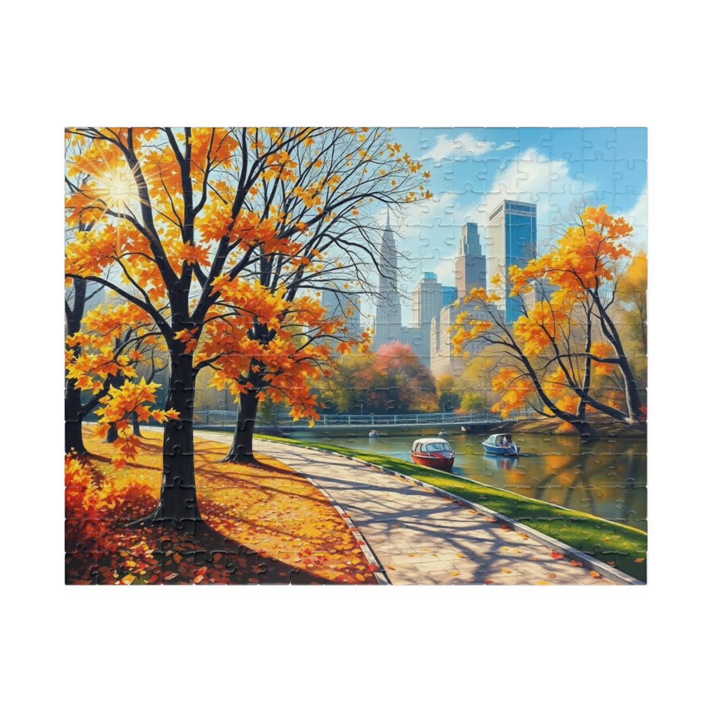 Central Park Autumn Landscape Puzzle, Nature Themed Jigsaw Game, Mindfulness Activity, Family Game Night, Puzzle Lover Gift Brain Teaser 252 pcs (Horizontal) Puzzle The Puzzle Chest