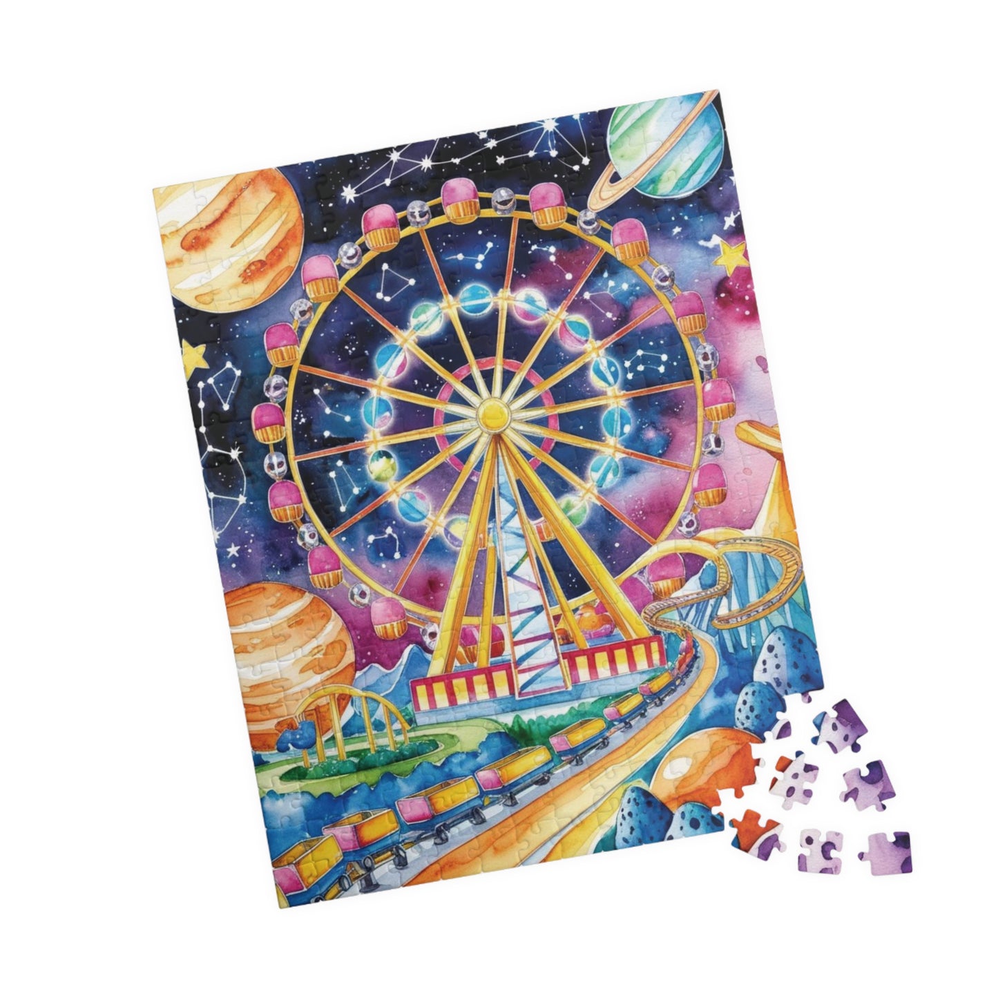 Jigsaw Puzzle - Surreal Carnival in Space, Trippy Design, 110 252 520 1014-piece, Fun Activity Adult Hobby, Family Game Night, Mindful Hobby Puzzle The Puzzle Chest