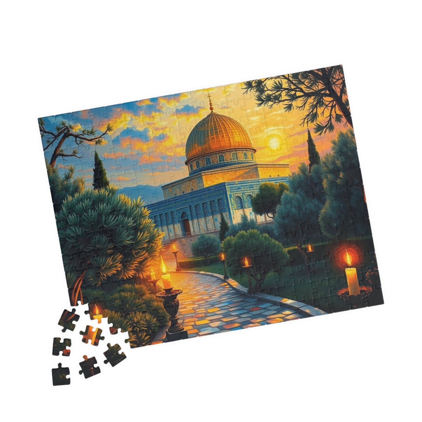 Dome of the Rock Jigsaw Puzzle, Famous Historical Religious Landmark, Islamic Faith Based Game, Jerusalem Art Gift for Travel Lover Puzzle The Puzzle Chest