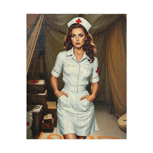 Vintage Nurse Jigsaw Puzzle, Retro Art Puzzle Gift for Health Care Workers, Puzzle Loving Friends, Home Entertainment Fun Family Activity 110 pcs (Vertical) Puzzle The Puzzle Chest