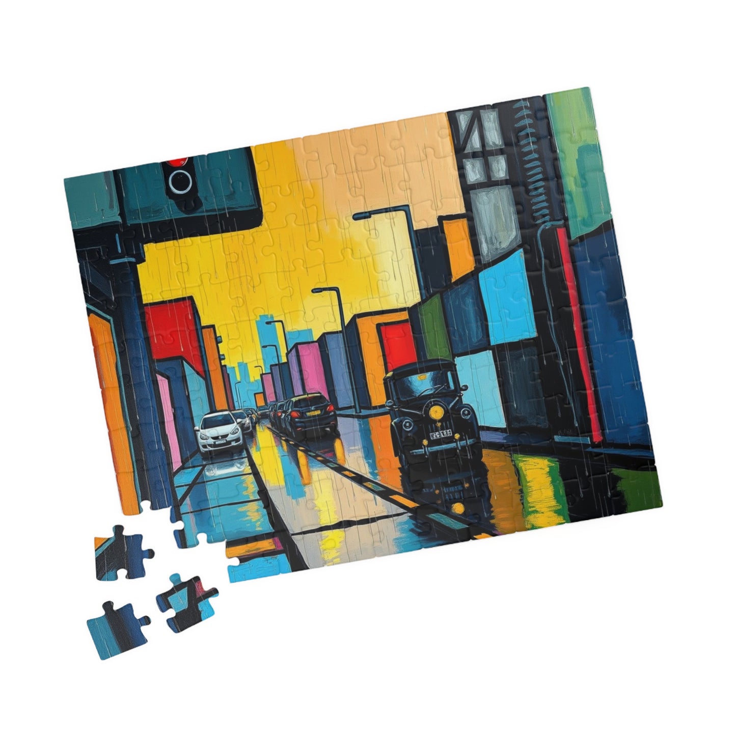 Colorful Cityscape Puzzle - Abstract Art, Jigsaw Game for Adults, Gift for Friends, Family Fun, Mindfulness Activity, Brain Teaser Puzzle The Puzzle Chest