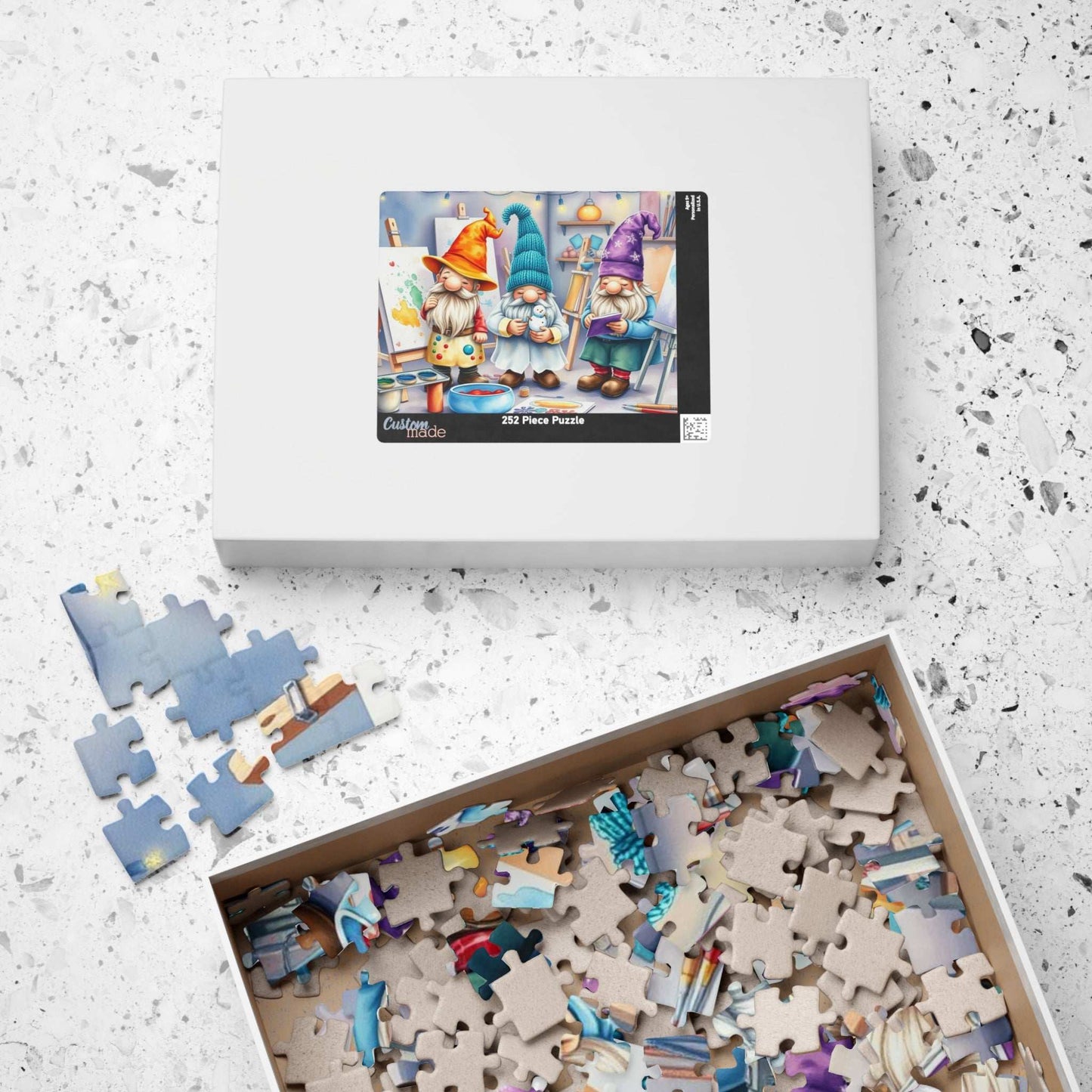 Artist Gnome Puzzle - Fantasy Mythical Jigsaw Puzzle with Palette and Canvas Puzzle The Puzzle Chest